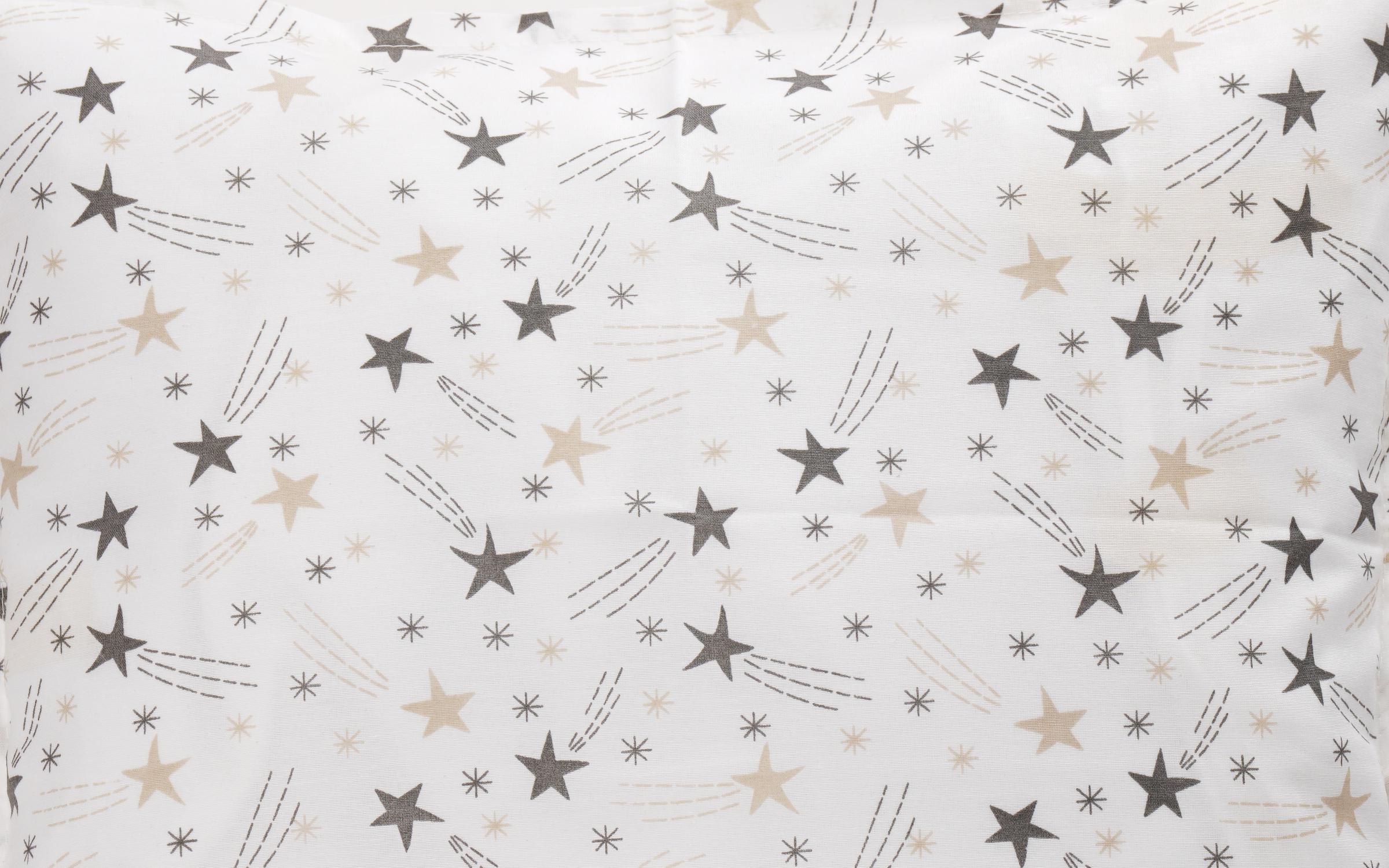 3 части 105/150 см.; Поликотън Stars, бял + бежов  5