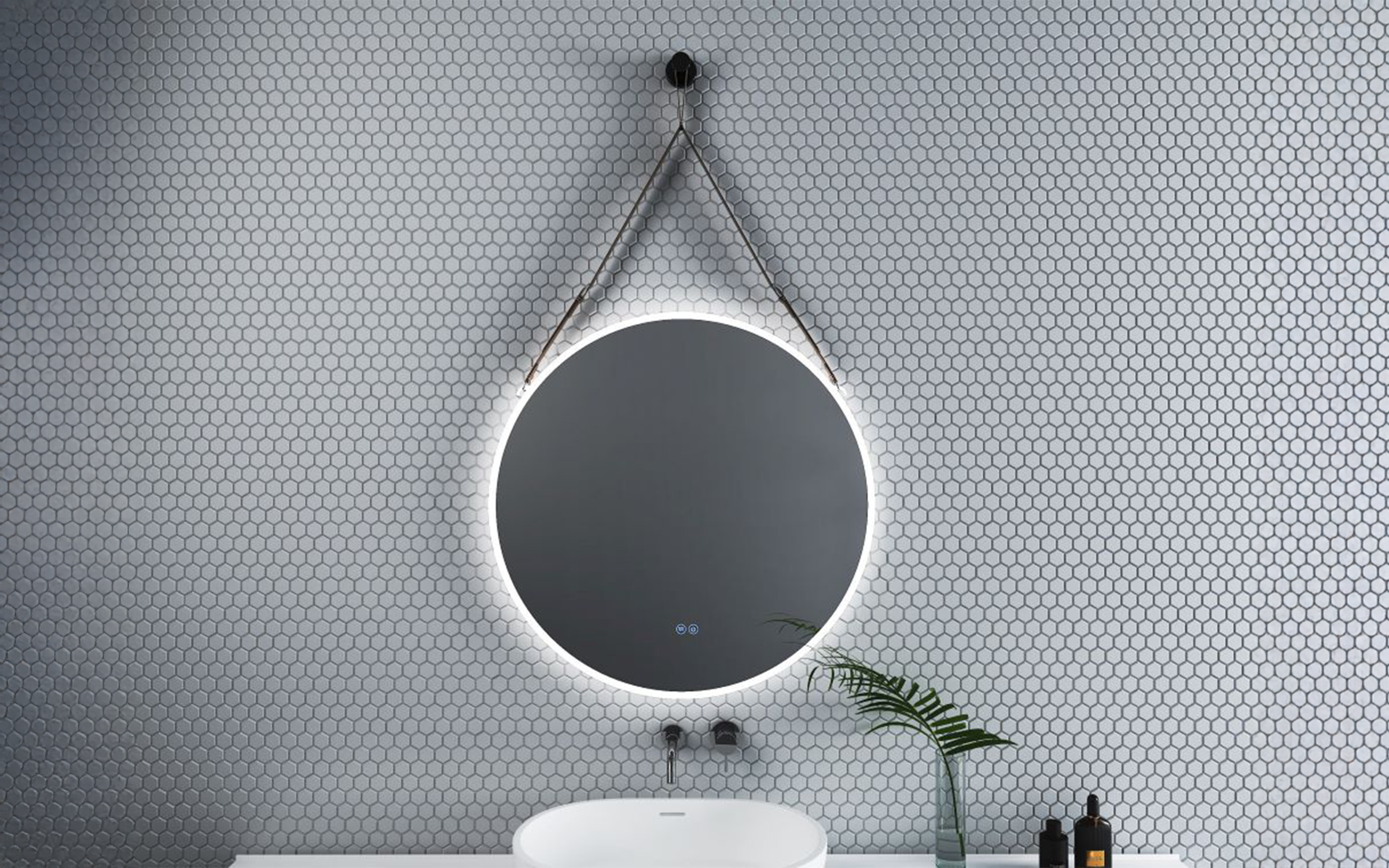 1909DB Bathroom mirror with LED lights, 80/80 cm  1