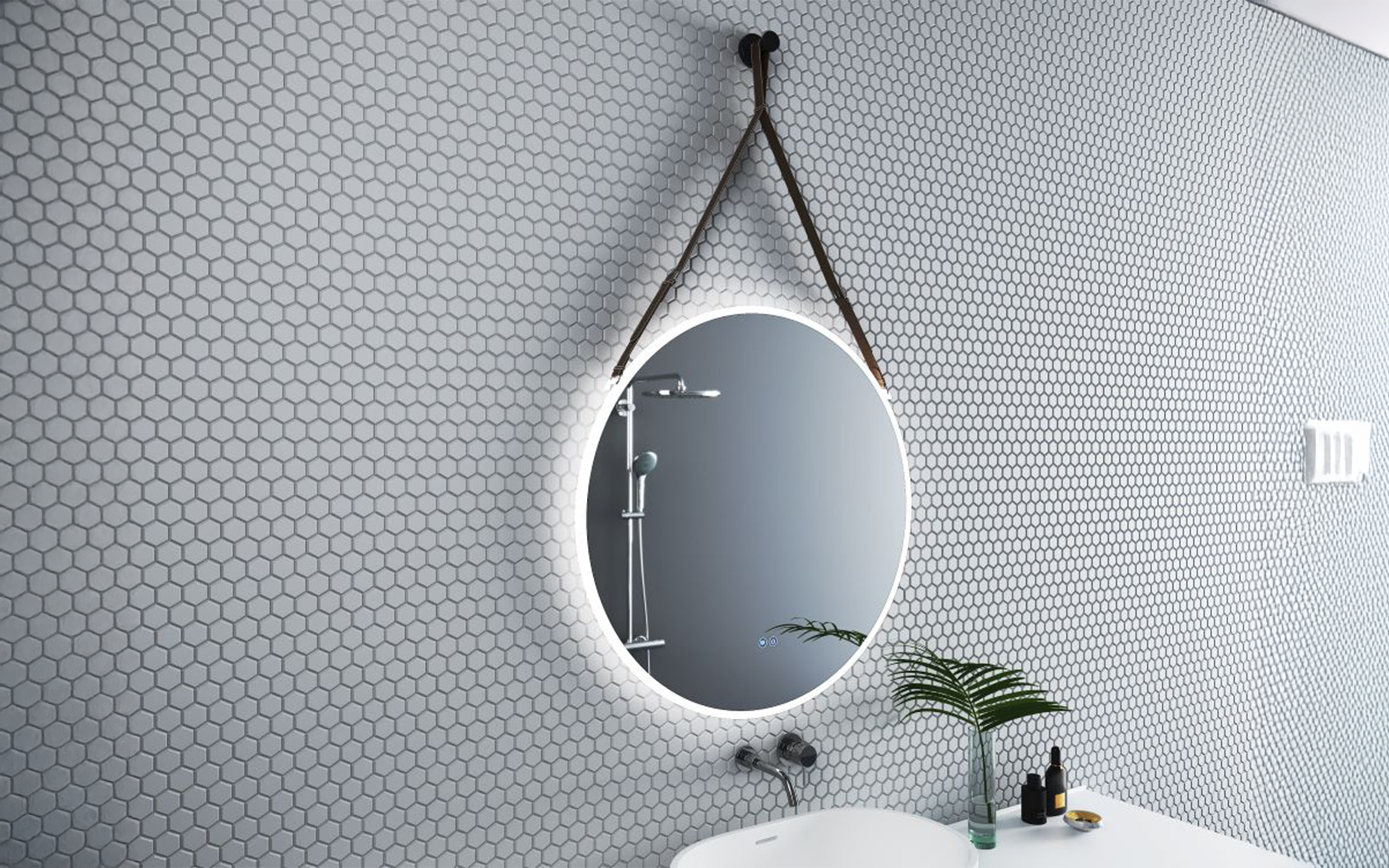 1909DB Bathroom mirror with LED lights, 80/80 cm  2