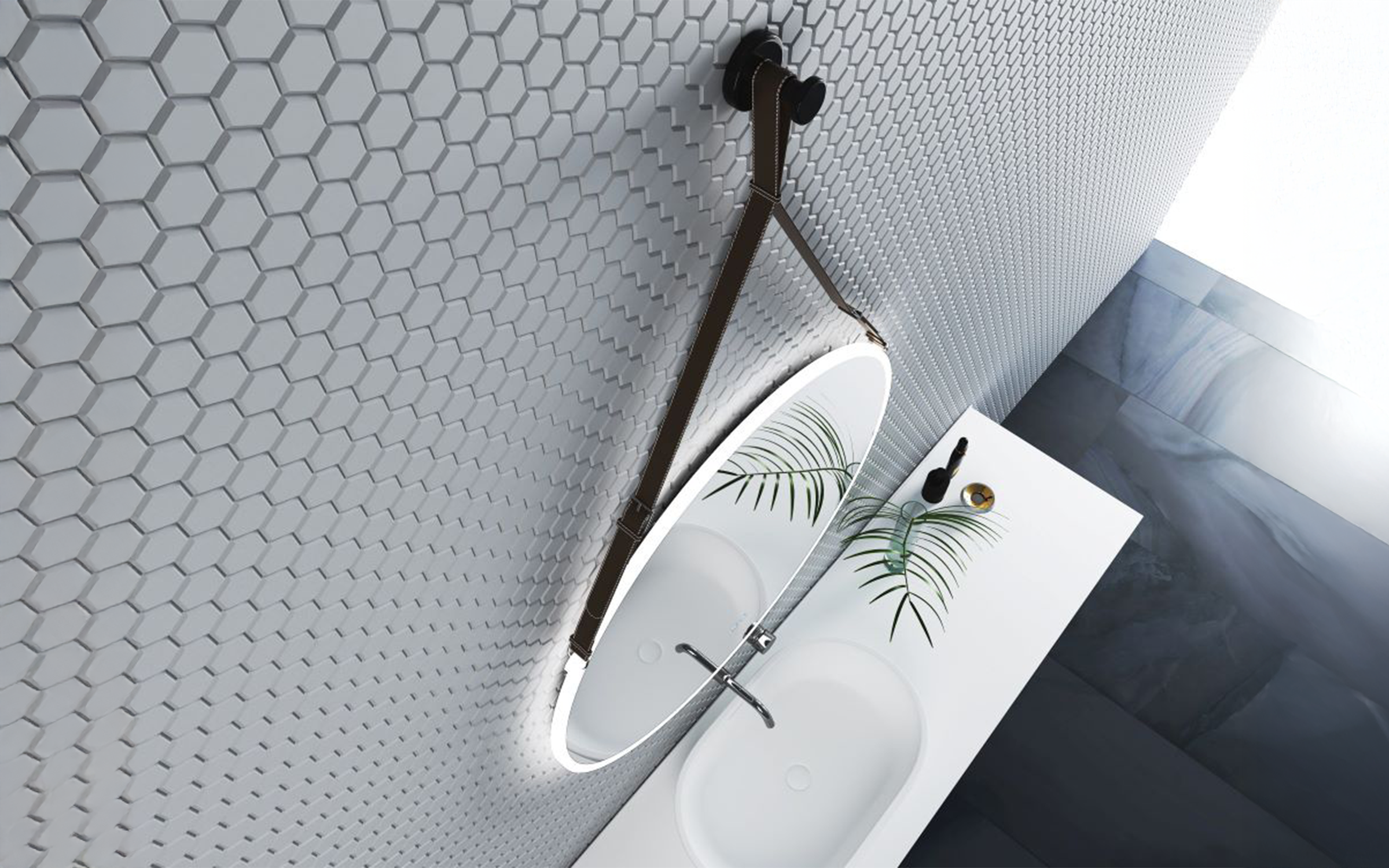 1909DB Bathroom mirror with LED lights, 80/80 cm  3