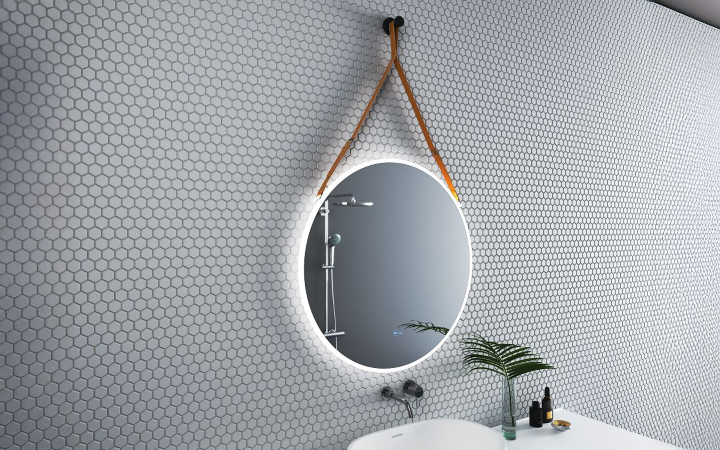 1909LB Bathroom mirror with LED lights, 80/80 cm  2