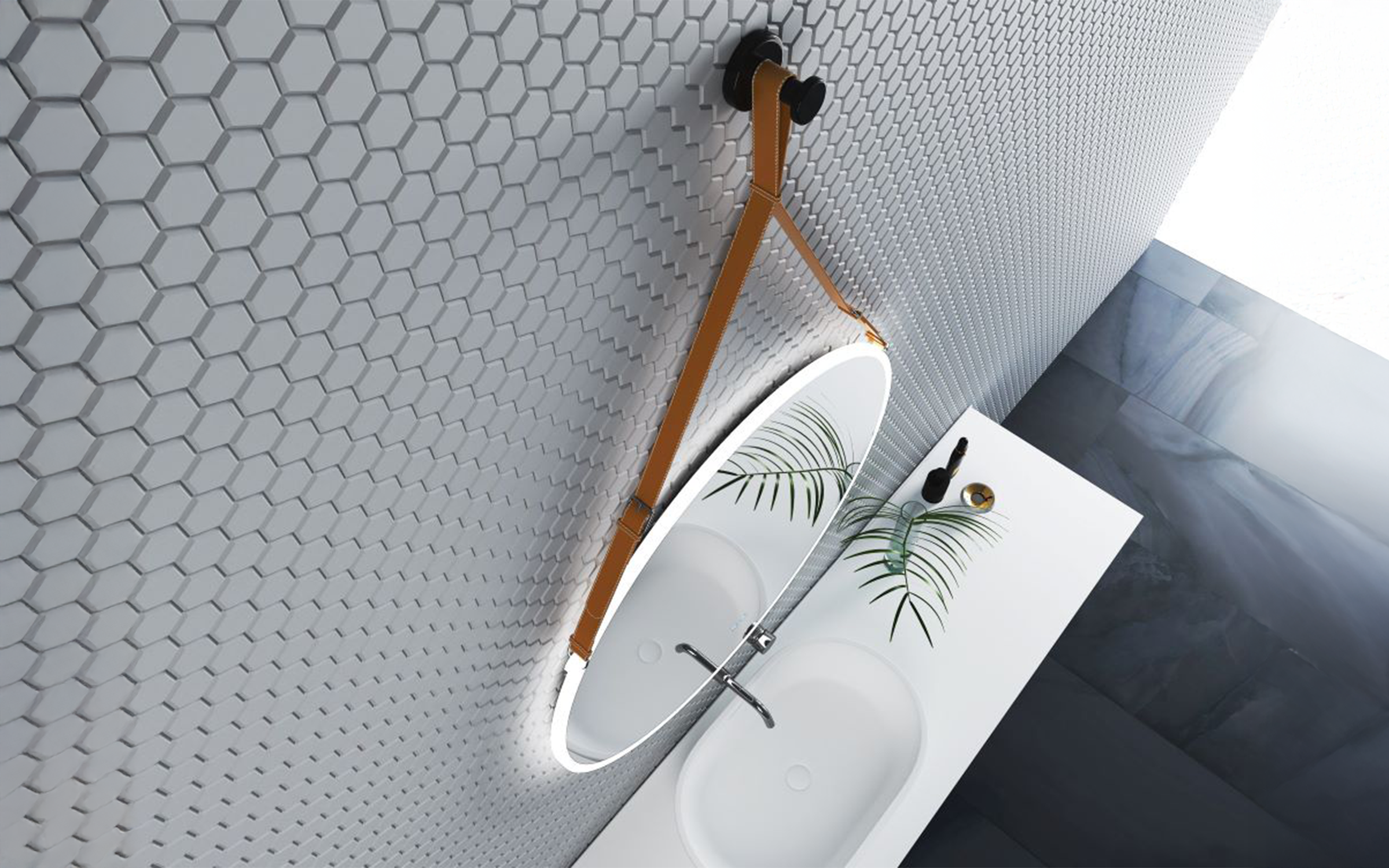 1909LB Bathroom mirror with LED lights, 80/80 cm  3