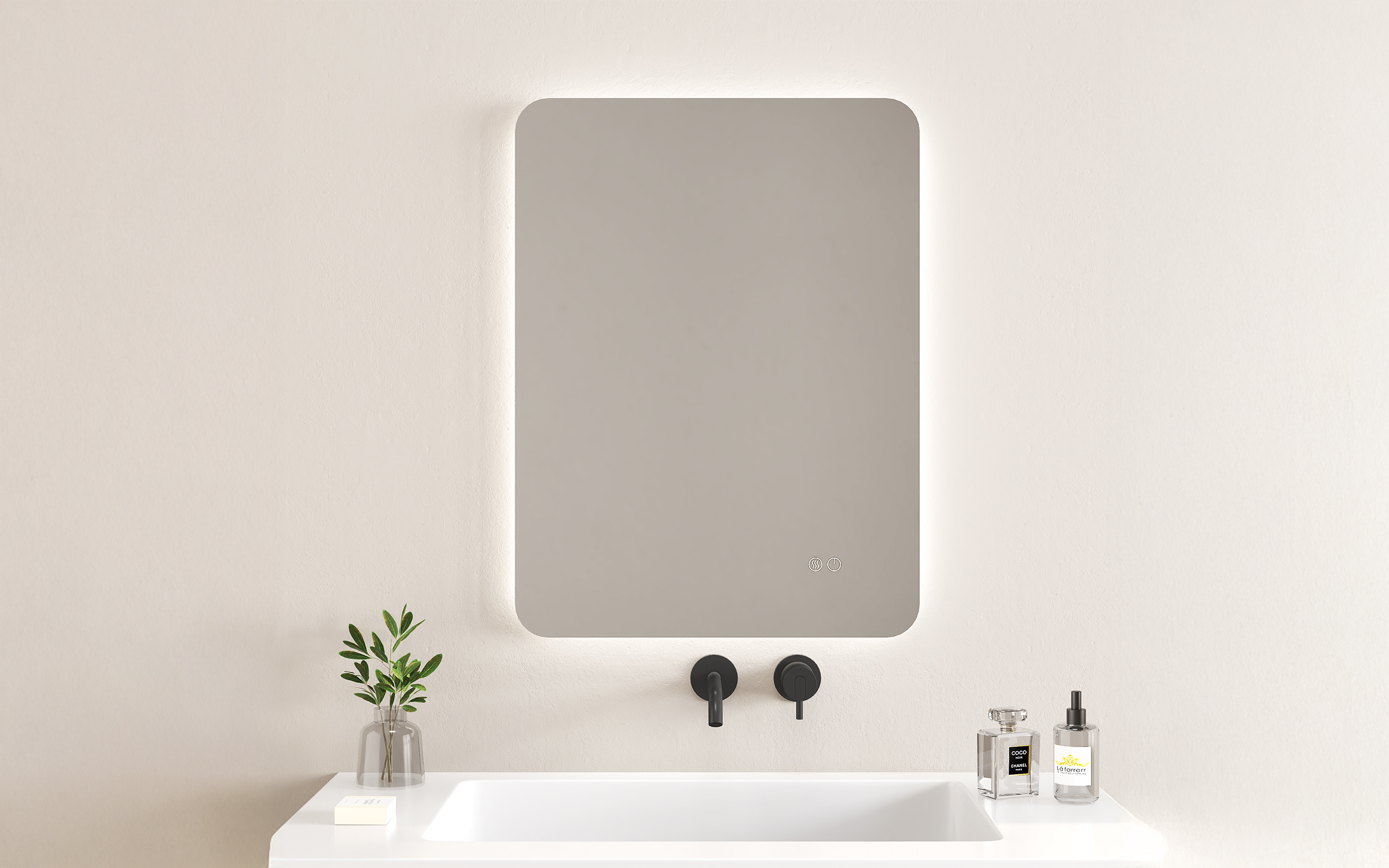 1945-60 Bathroom mirror with LED lights, 60/80 cm  1