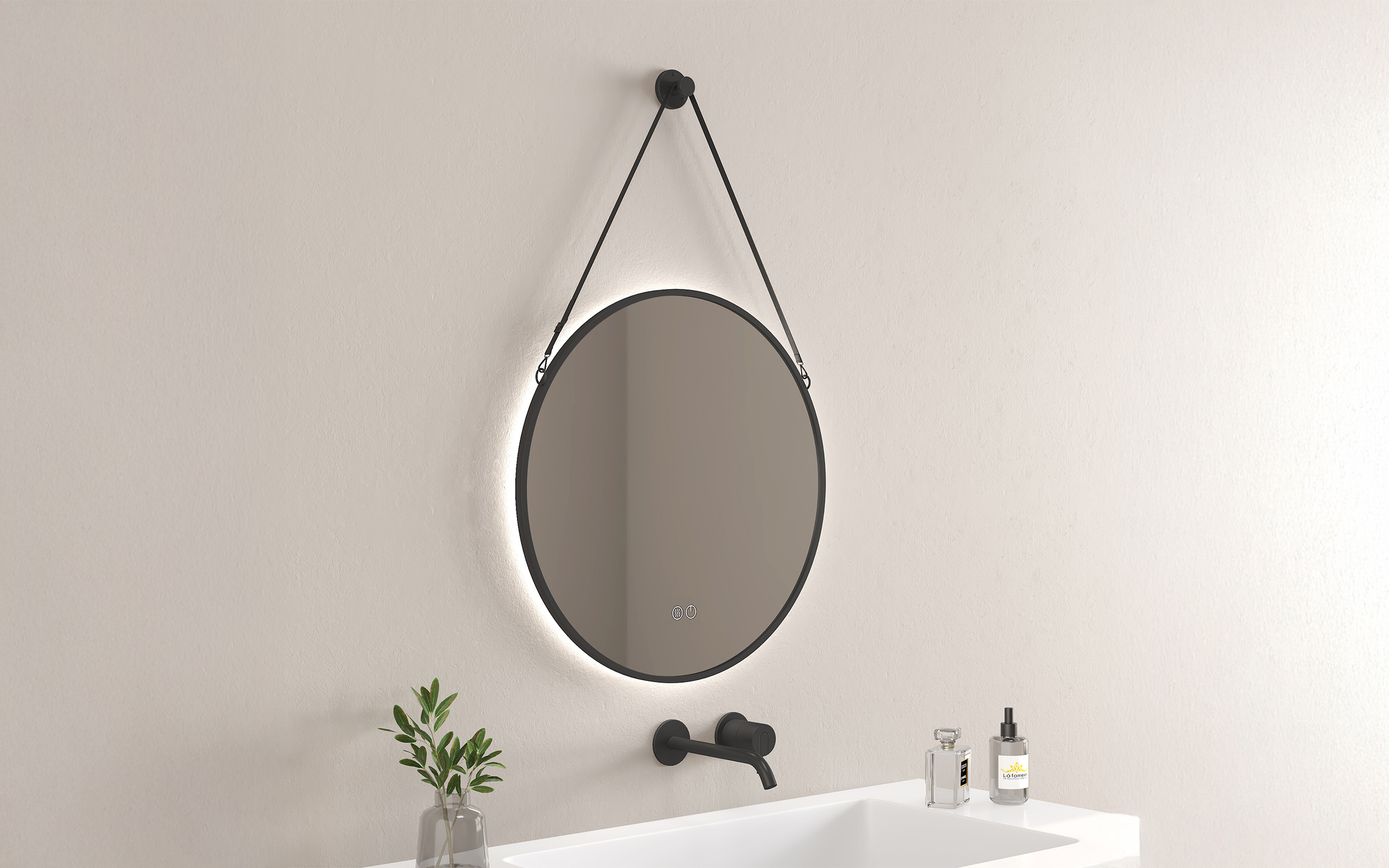 1946 Bathroom mirror with LED lights, 60/60 cm  2