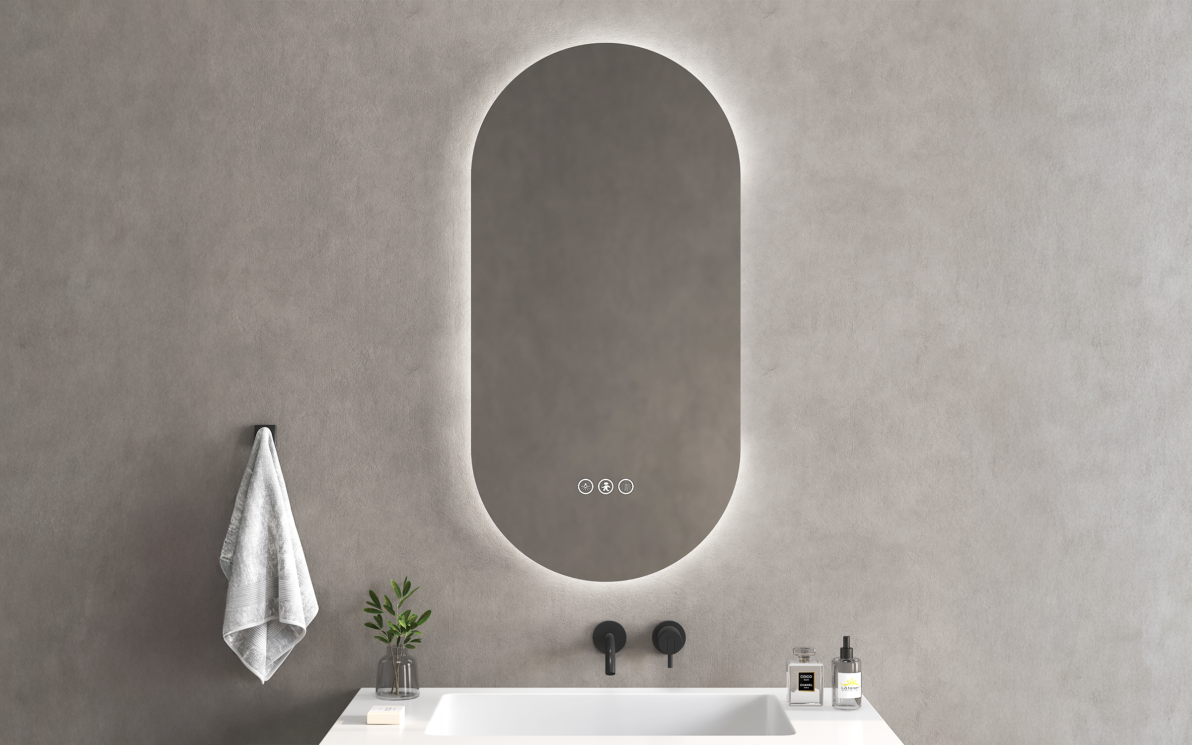 1955-60 Bathroom mirror with LED lights, 60/120 cm  1