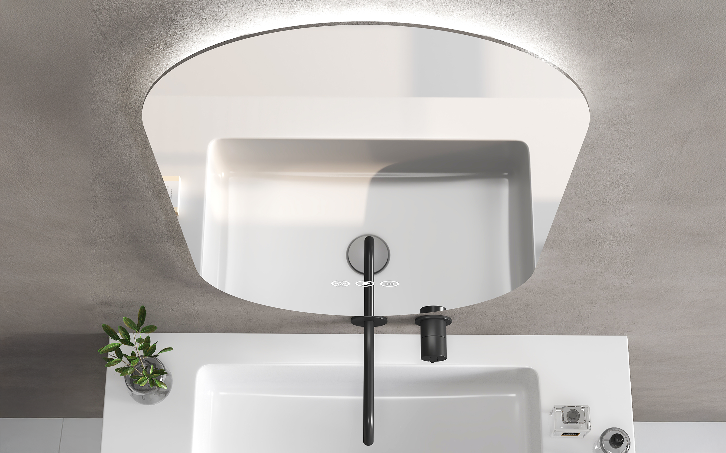 1955-60 Bathroom mirror with LED lights, 60/120 cm  3