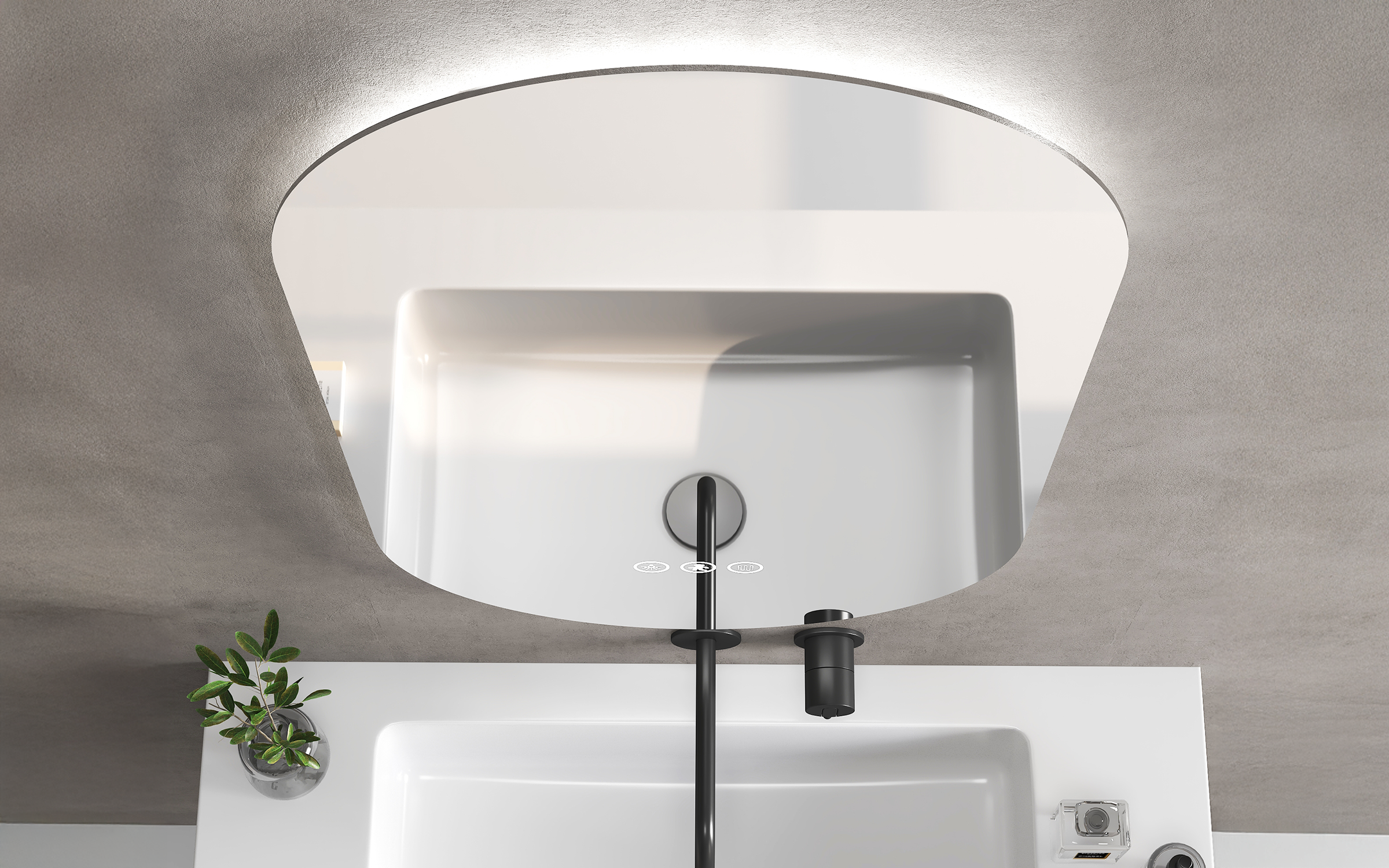 1955-50 Bathroom mirror with LED lights, 50/100 cm  3