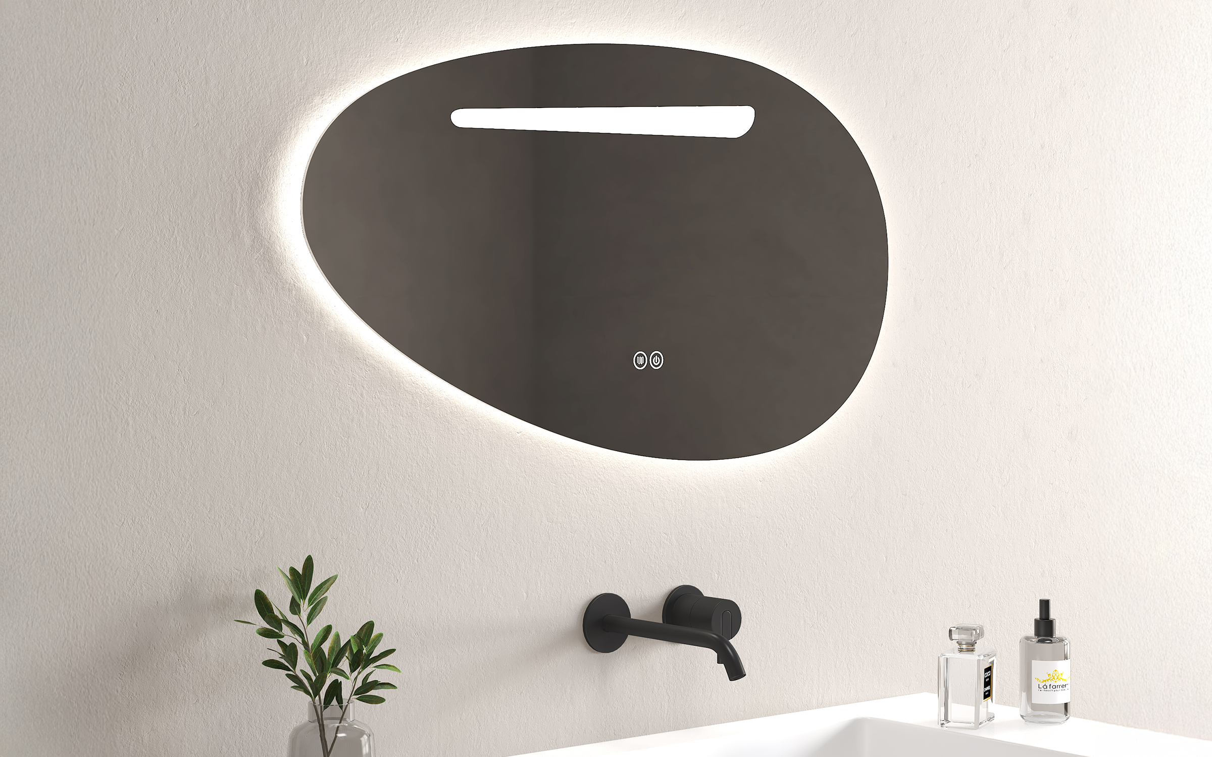 1956 Bathroom mirror with LED lights, 90/50 cm  2
