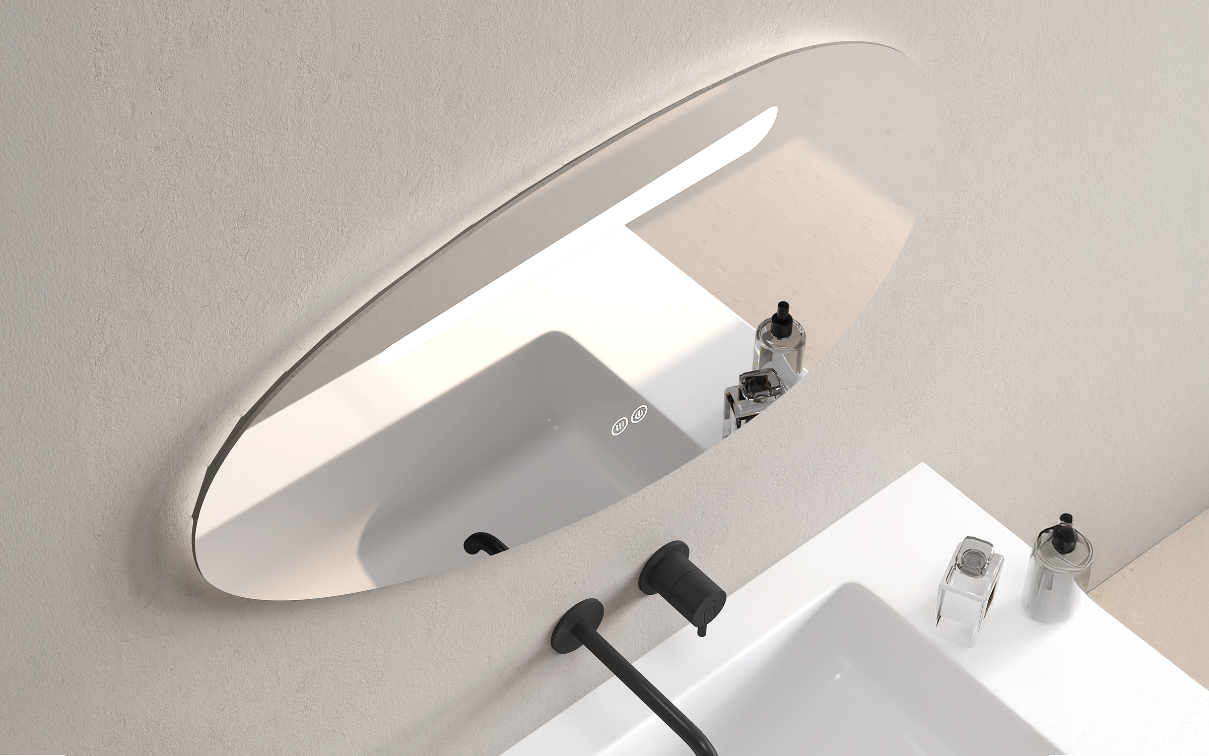 1956 Bathroom mirror with LED lights, 90/50 cm  3