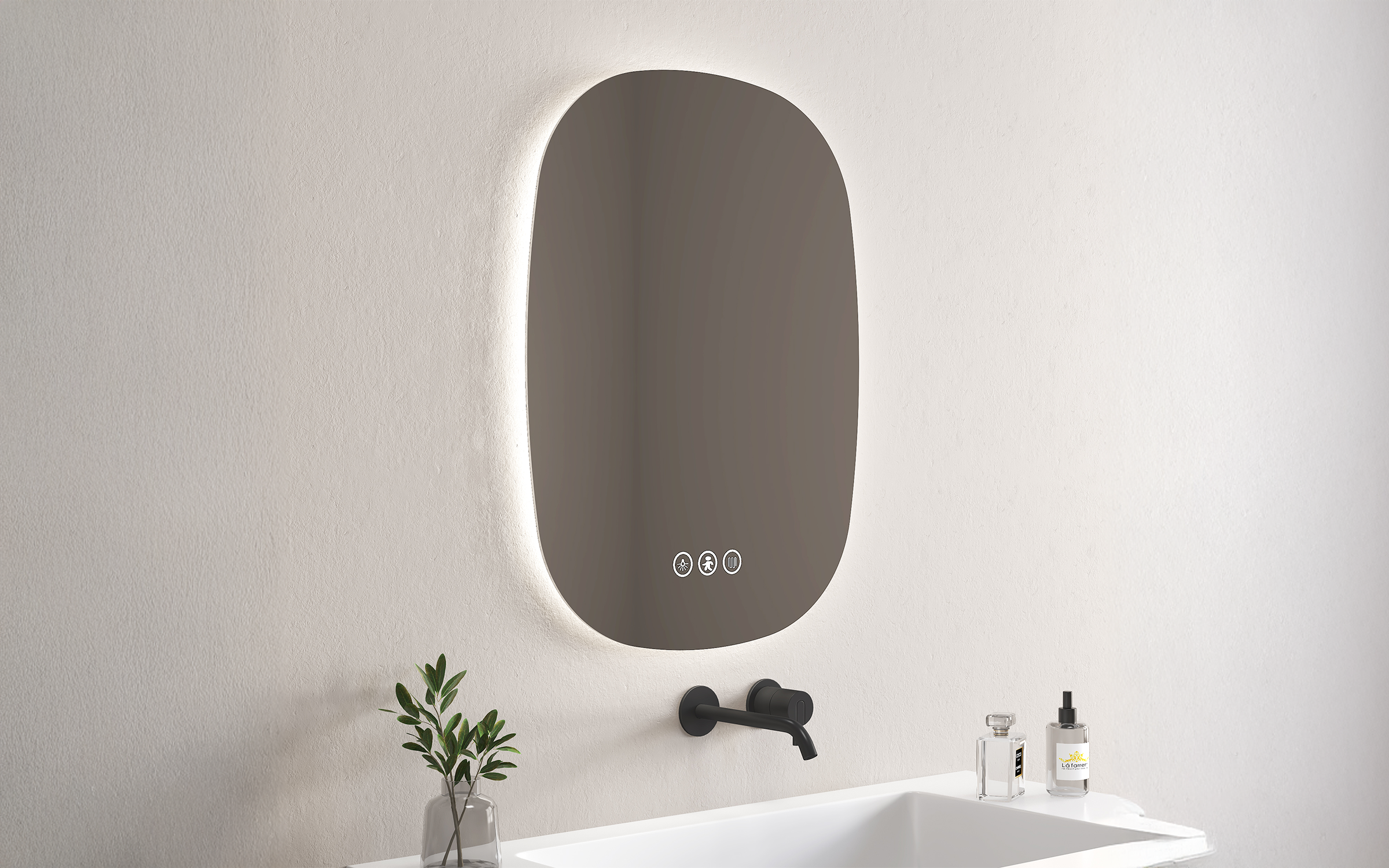 1957 Bathroom mirror with LED lights, 60/80 cm  2