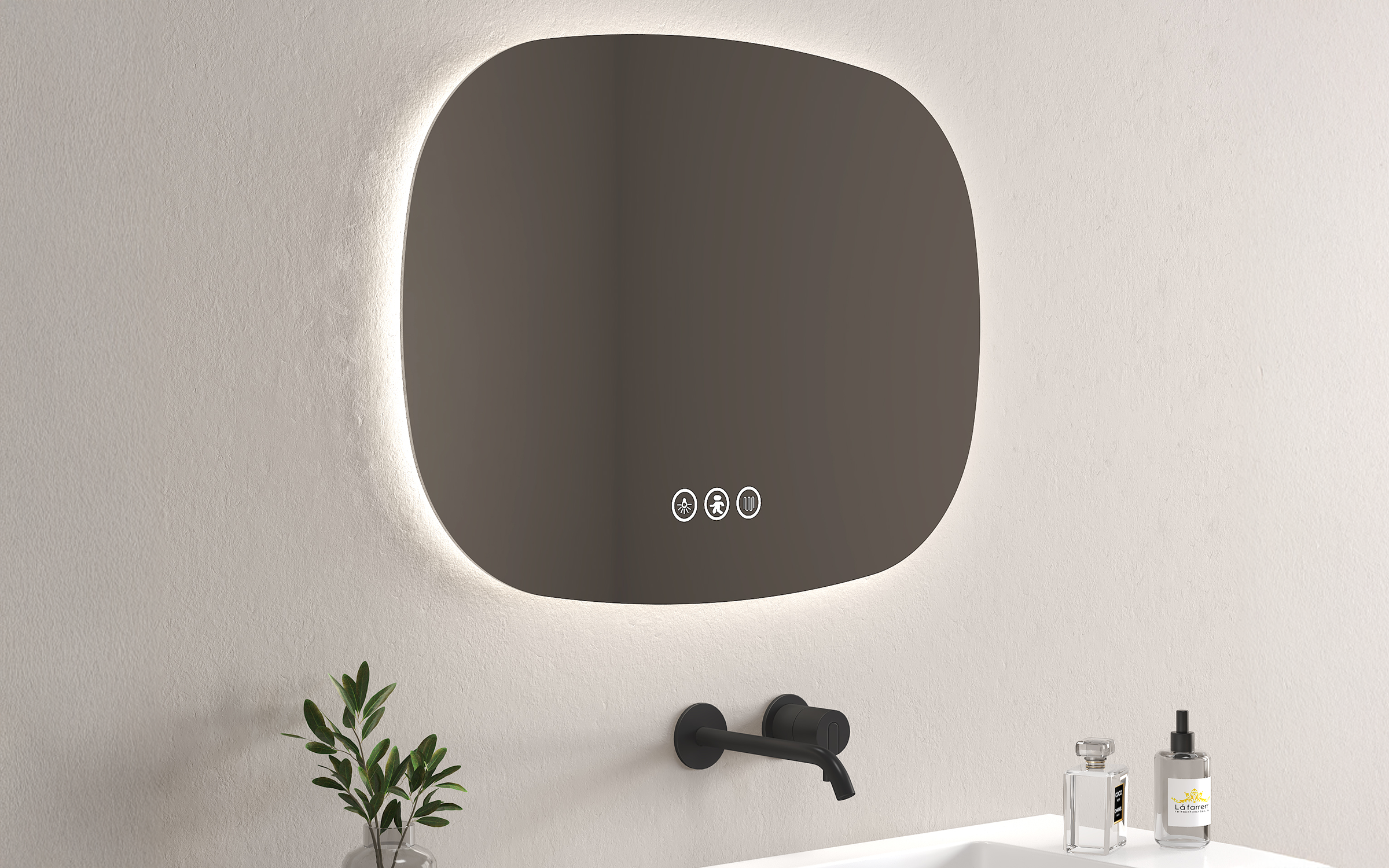 1958 Bathroom mirror with LED lights, 80/60 cm  2