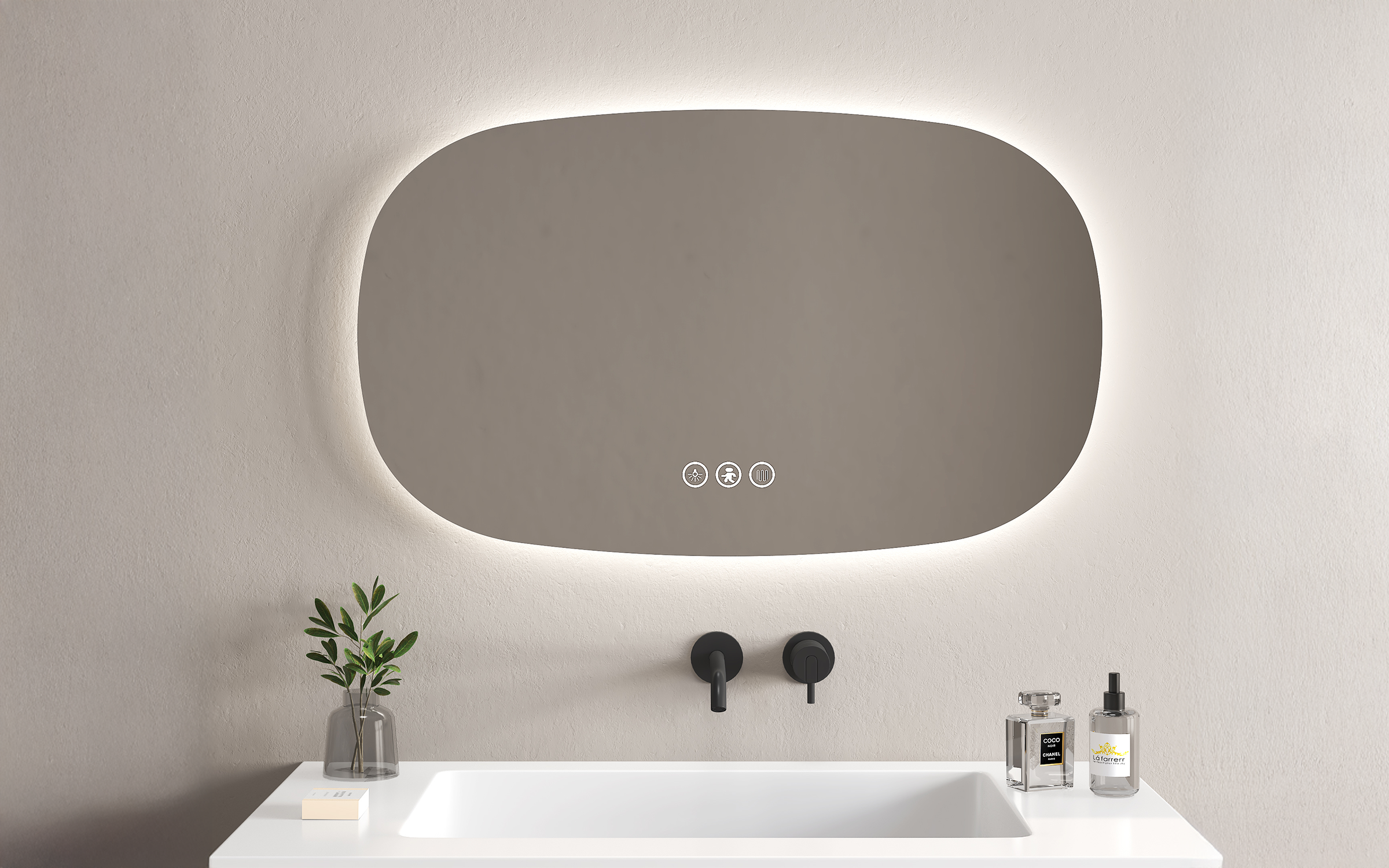1964 Bathroom mirror with LED lights, 100/60 cm  1