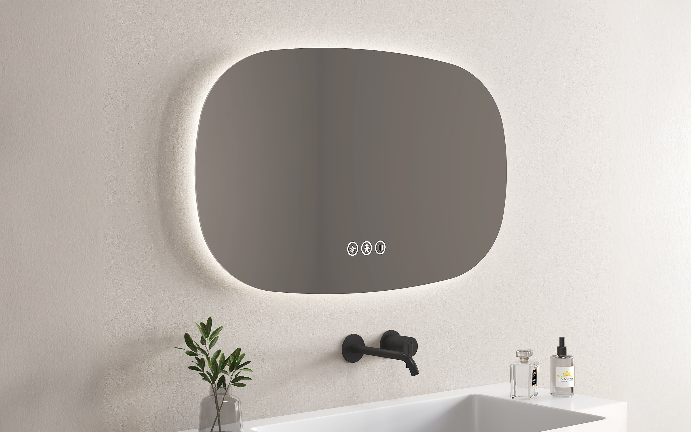 1964 Bathroom mirror with LED lights, 100/60 cm  2