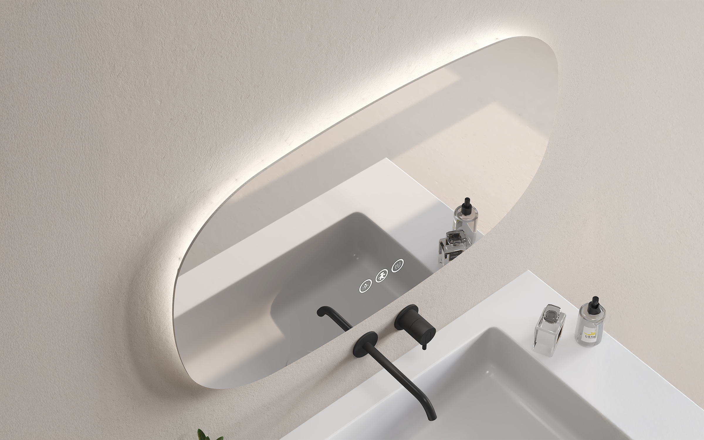 1964 Bathroom mirror with LED lights, 100/60 cm  3