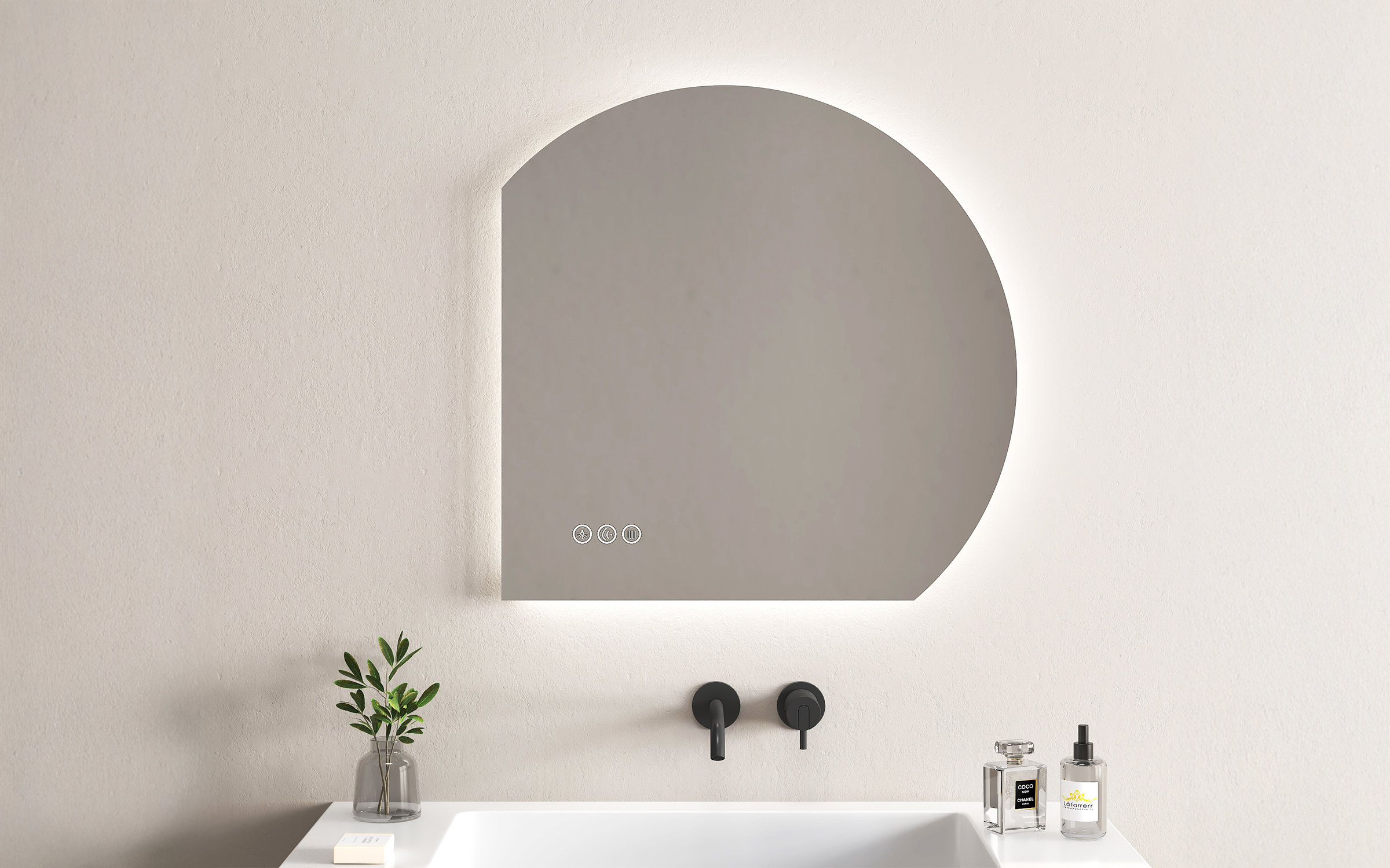 1966 Bathroom mirror with LED lights, 80/80 cm  1