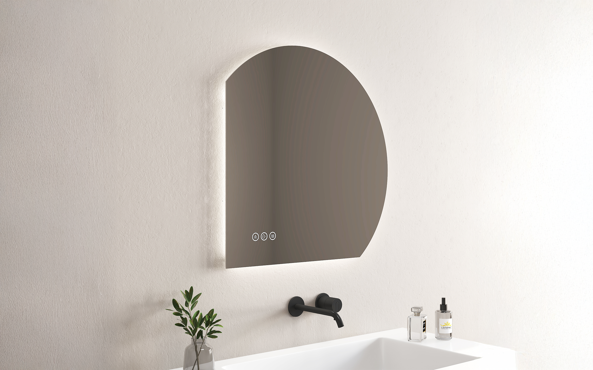 1966 Bathroom mirror with LED lights, 80/80 cm  2