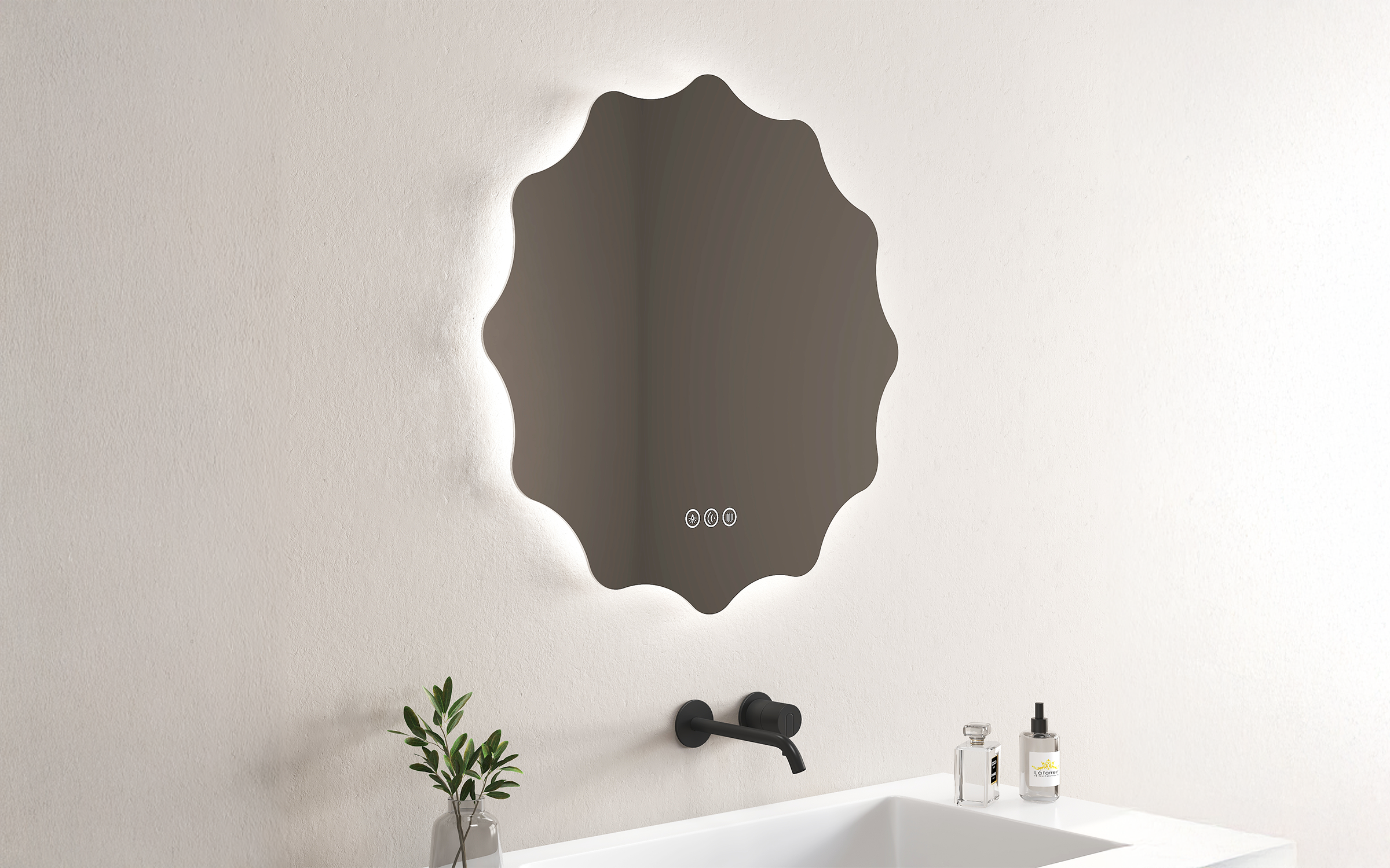 1967 Bathroom mirror with LED lights, 80/80 cm  2