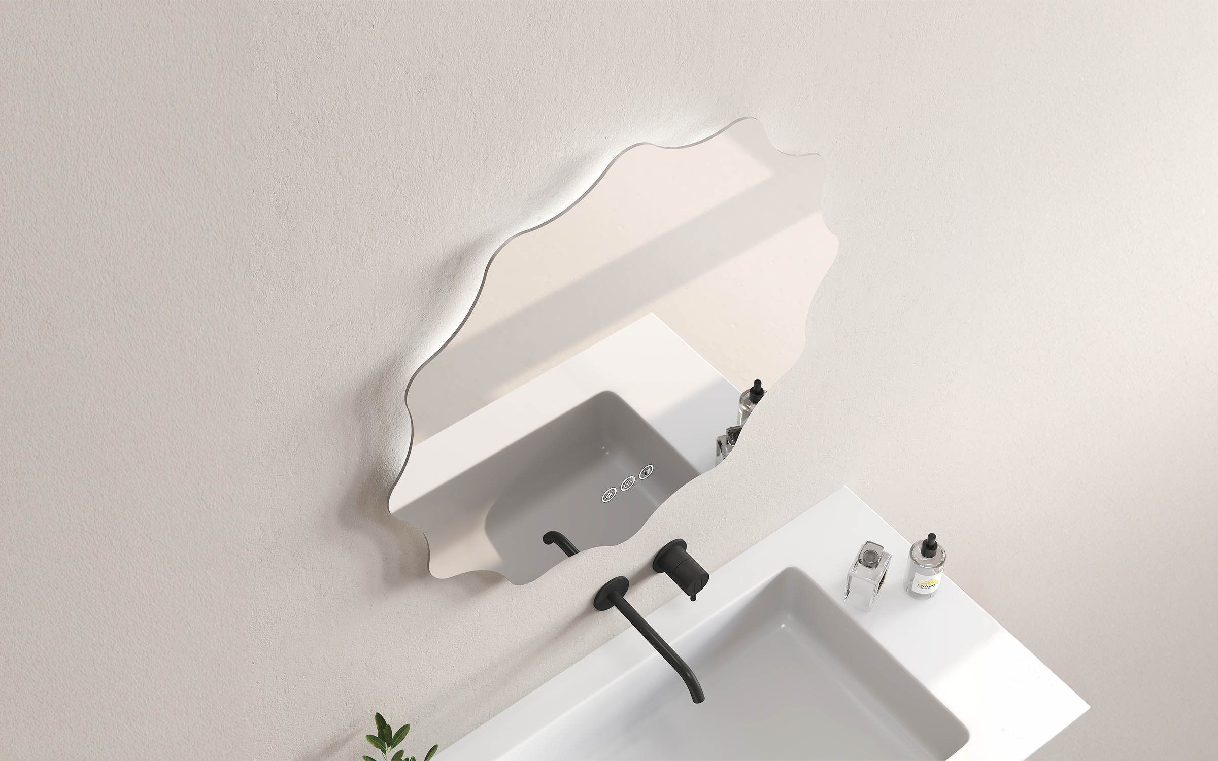 1967 Bathroom mirror with LED lights, 80/80 cm  3