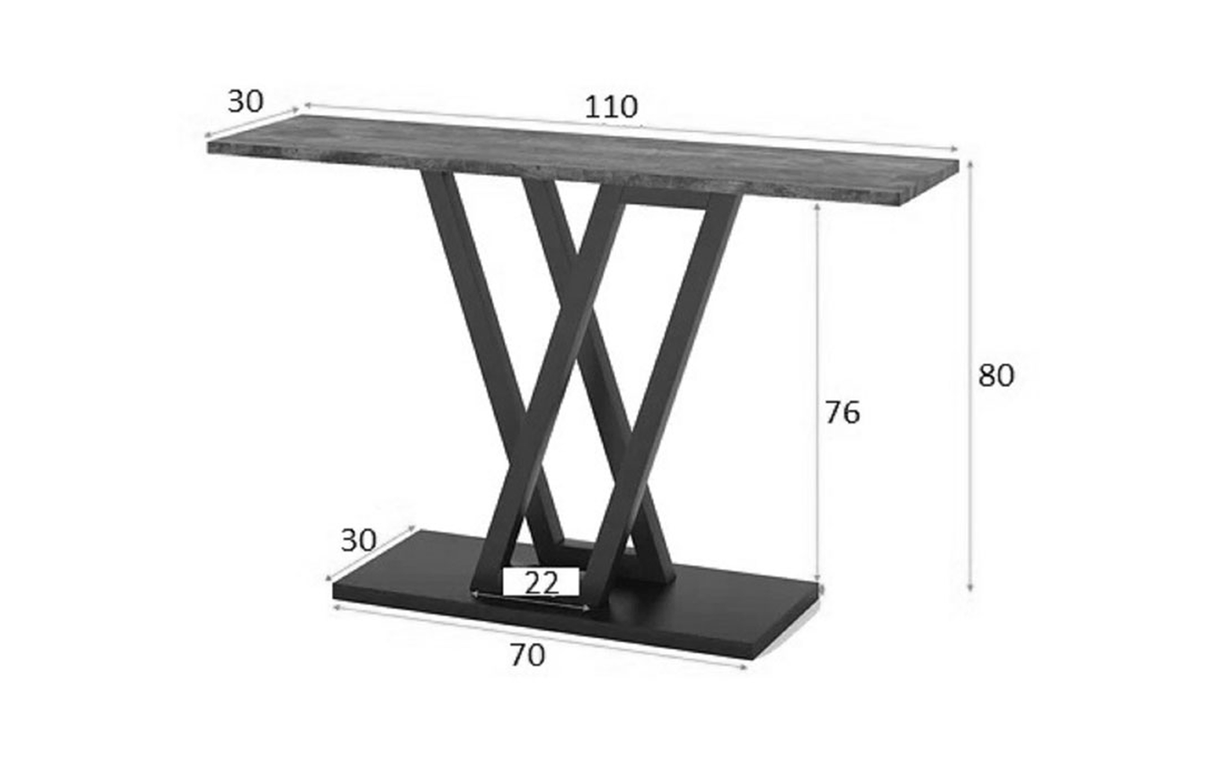 Console table Virmo, walnut + black  2