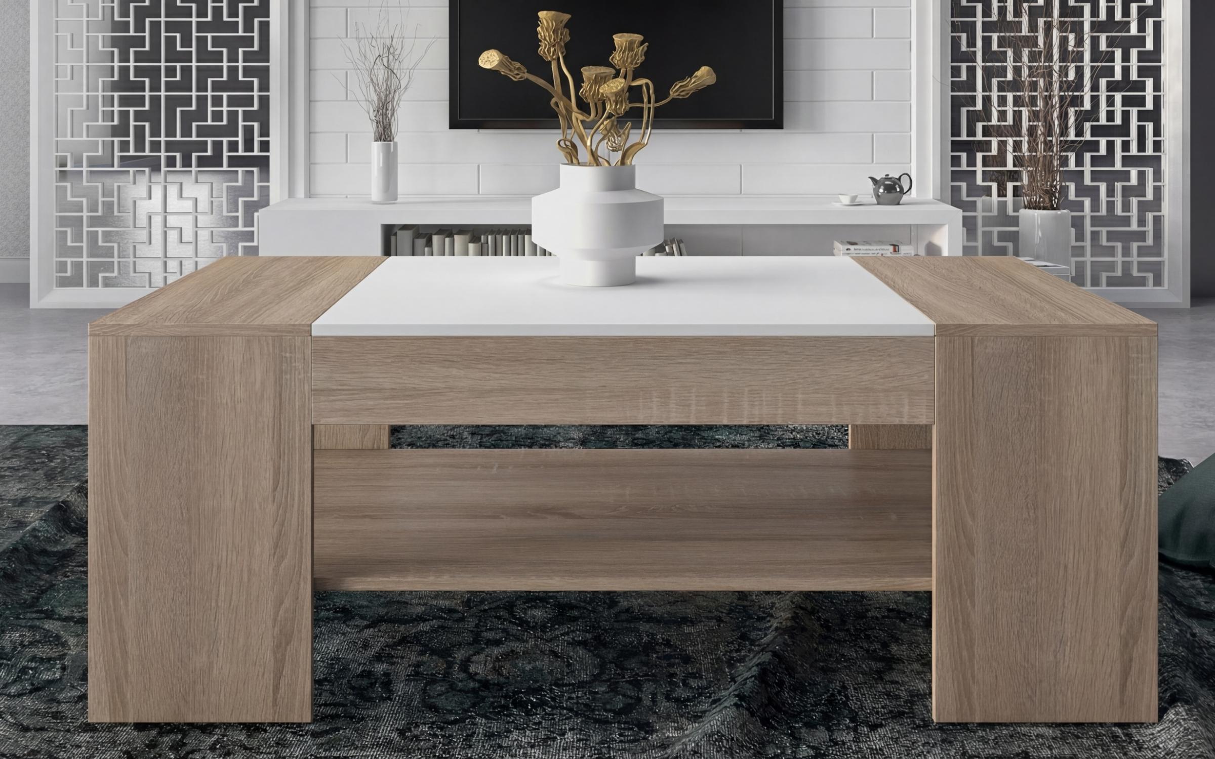 Coffee table Sima, Sonoma oak + white  4