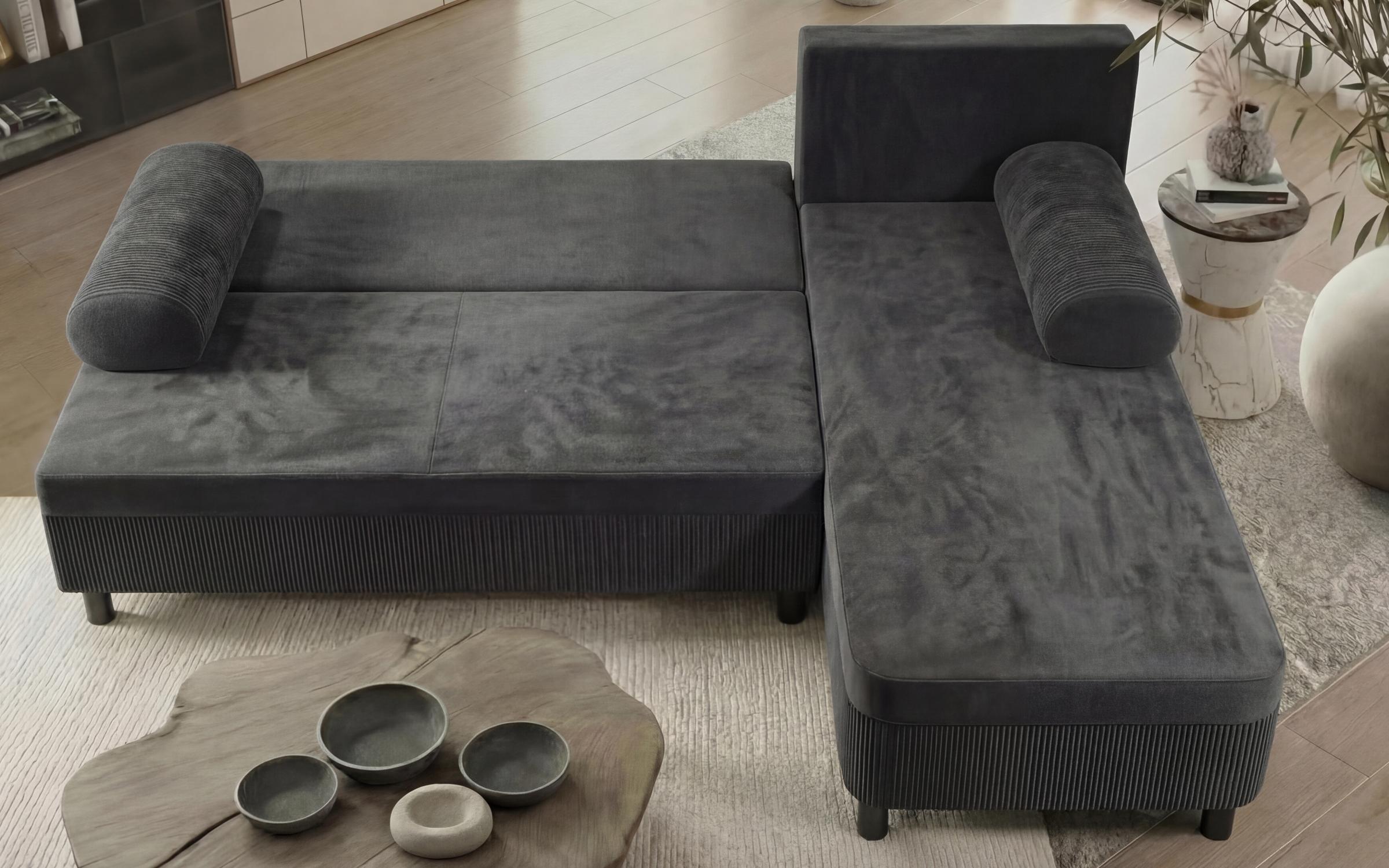 Extendable corner sofa Delano, dark grey  6