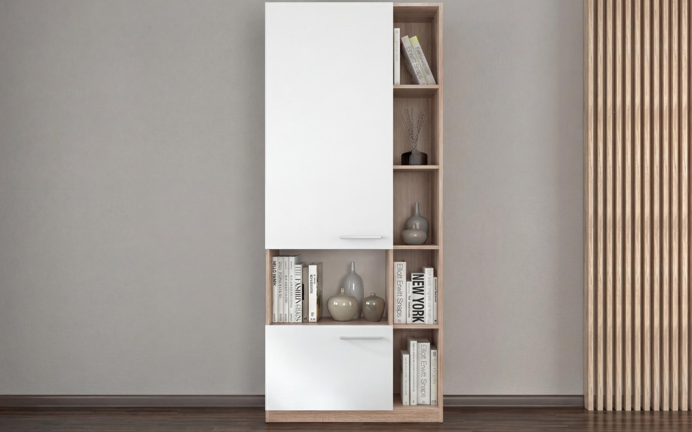 Shelf unit Alan, Sonoma oak + white  3