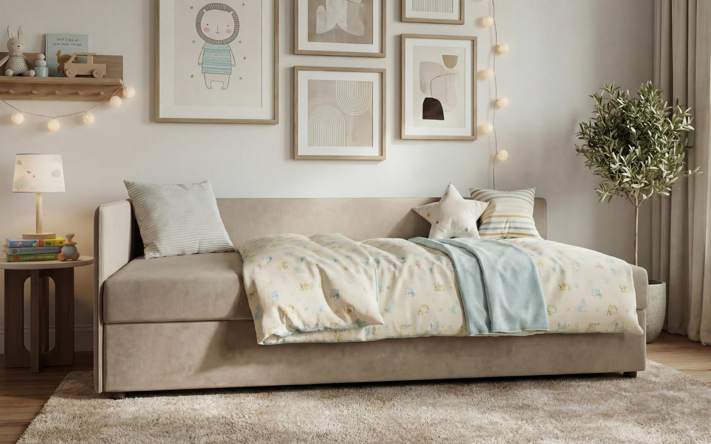 Upholstered bed 90/200 Pino, beige  5