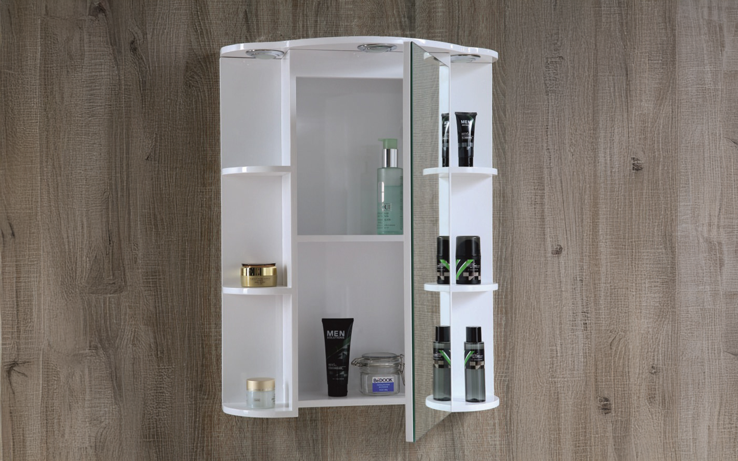 PVC mirror bathroom cabinet ICMC2000-65, white  1
