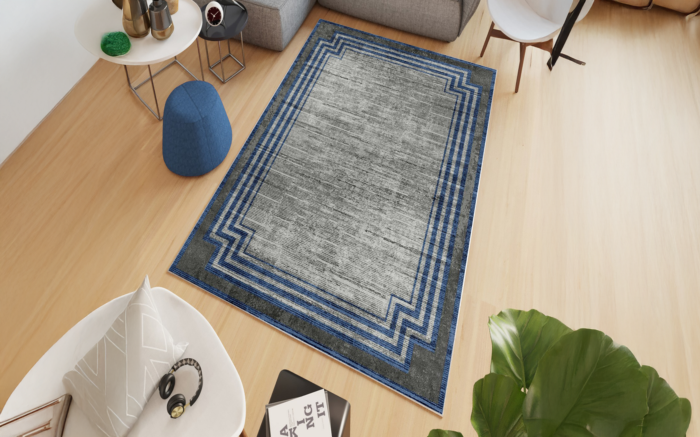 Carpet 100/200 cm Cobalt, multicolored  1