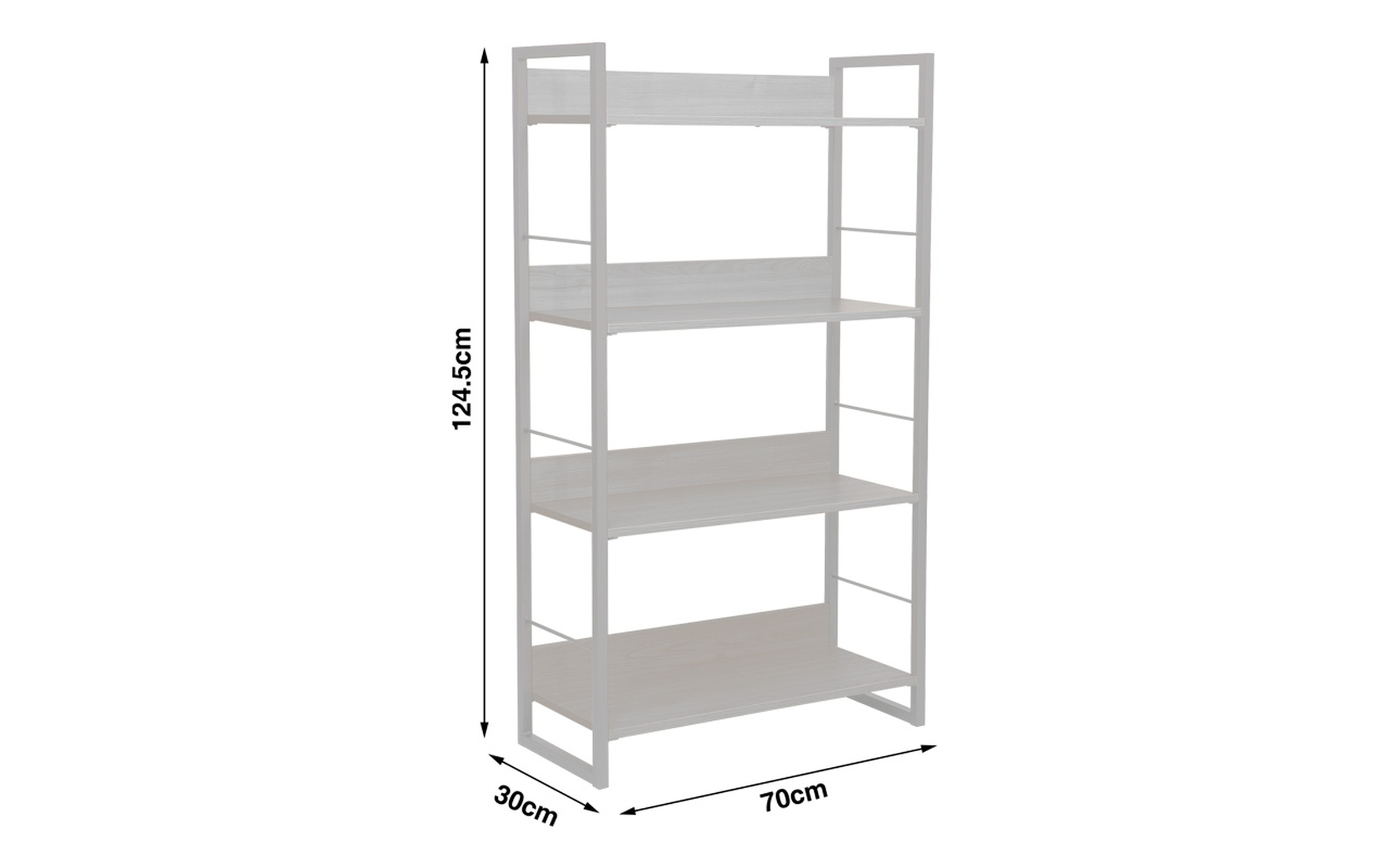 Bookcase Dorfi 4, natural + black  2