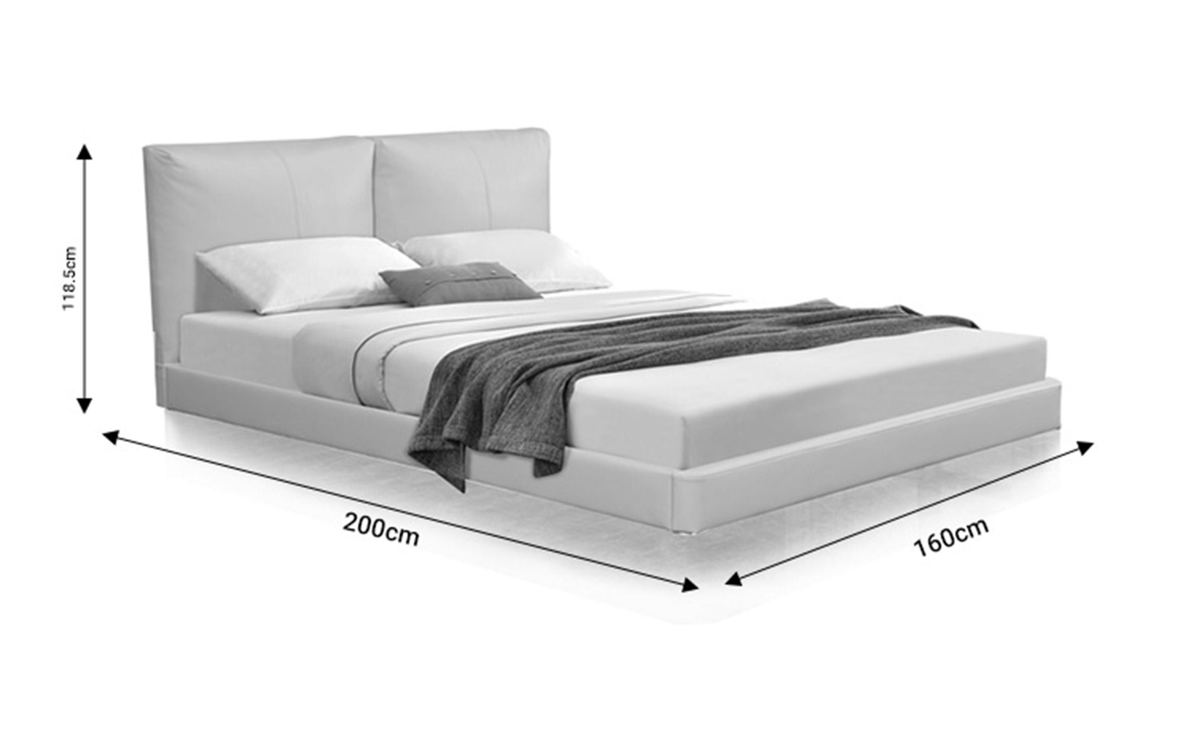 Upholstered double bed 160/200 Jane, ivory  2