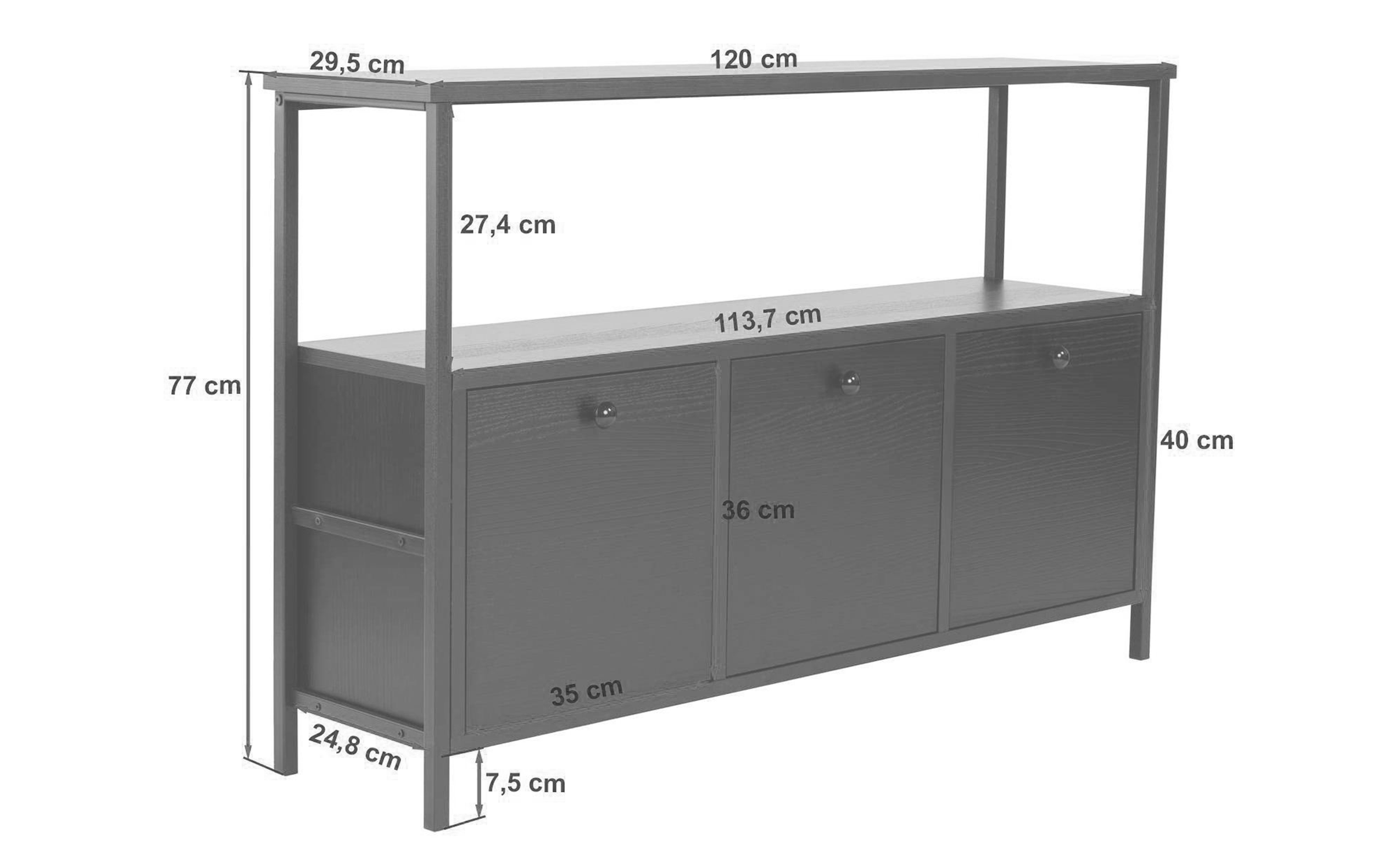 Dresser Prego, Atlantic pine + black  2