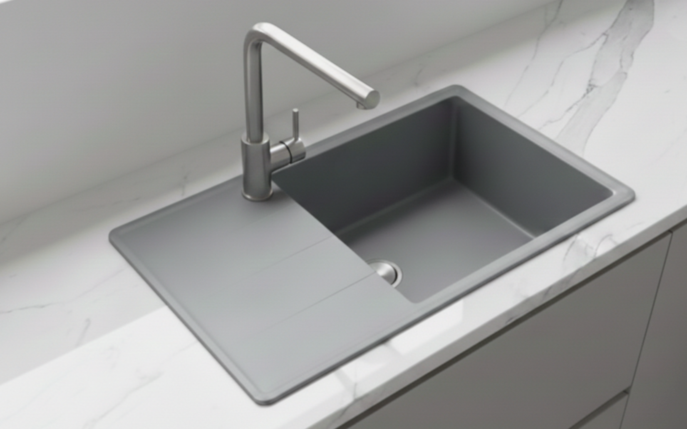 Granite sink Delux-L, grey  3