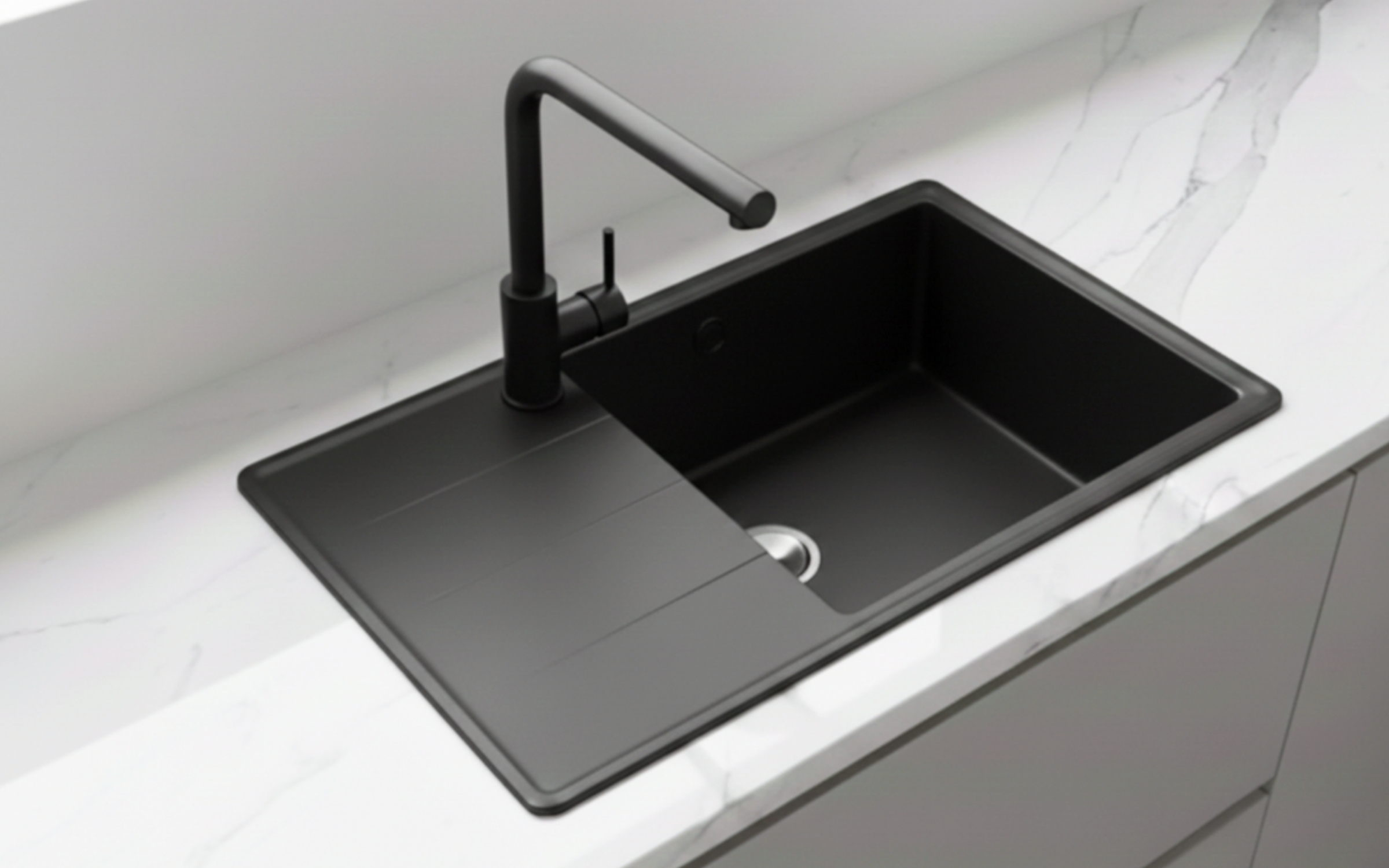 Granite sink Delux-L, black  3