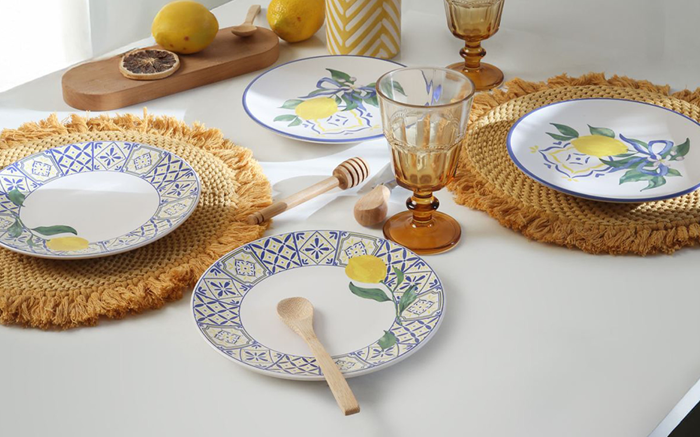 Dessert plates 4 parts Tuscan Summer, multicolored  2