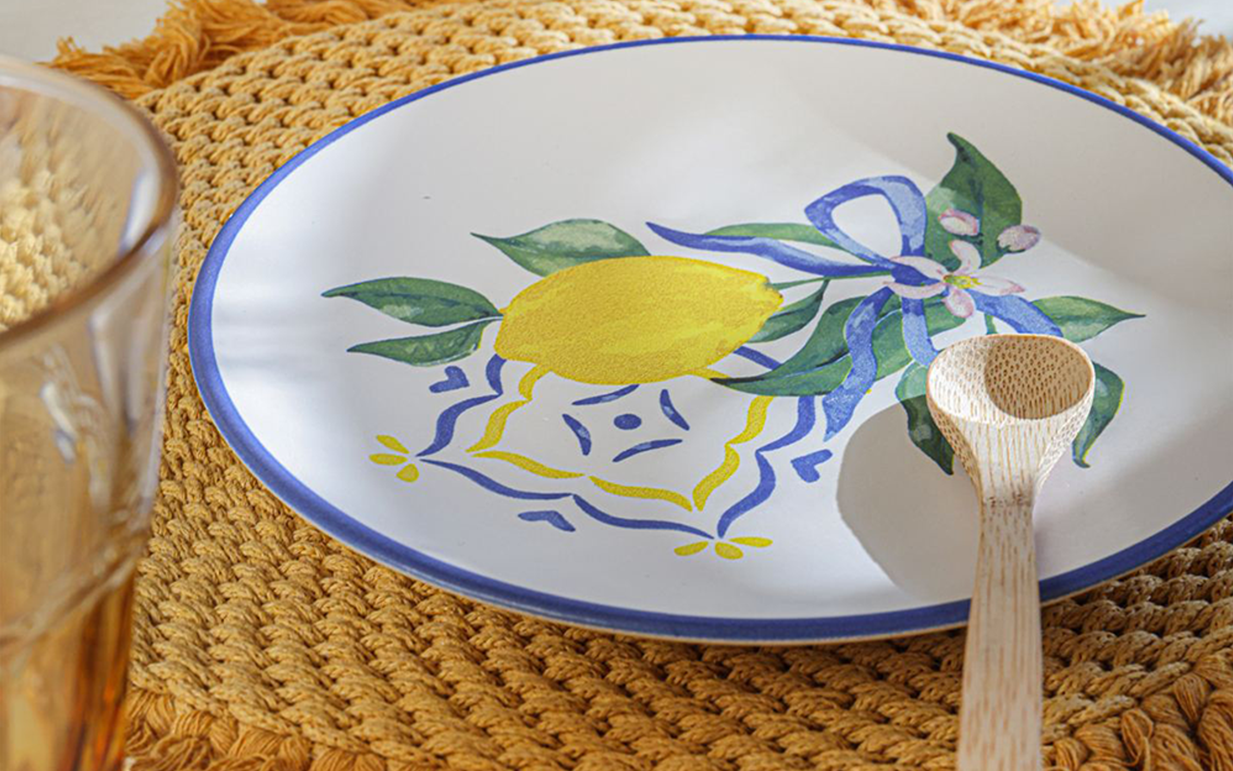 Dessert plates 4 parts Tuscan Summer, multicolored  3