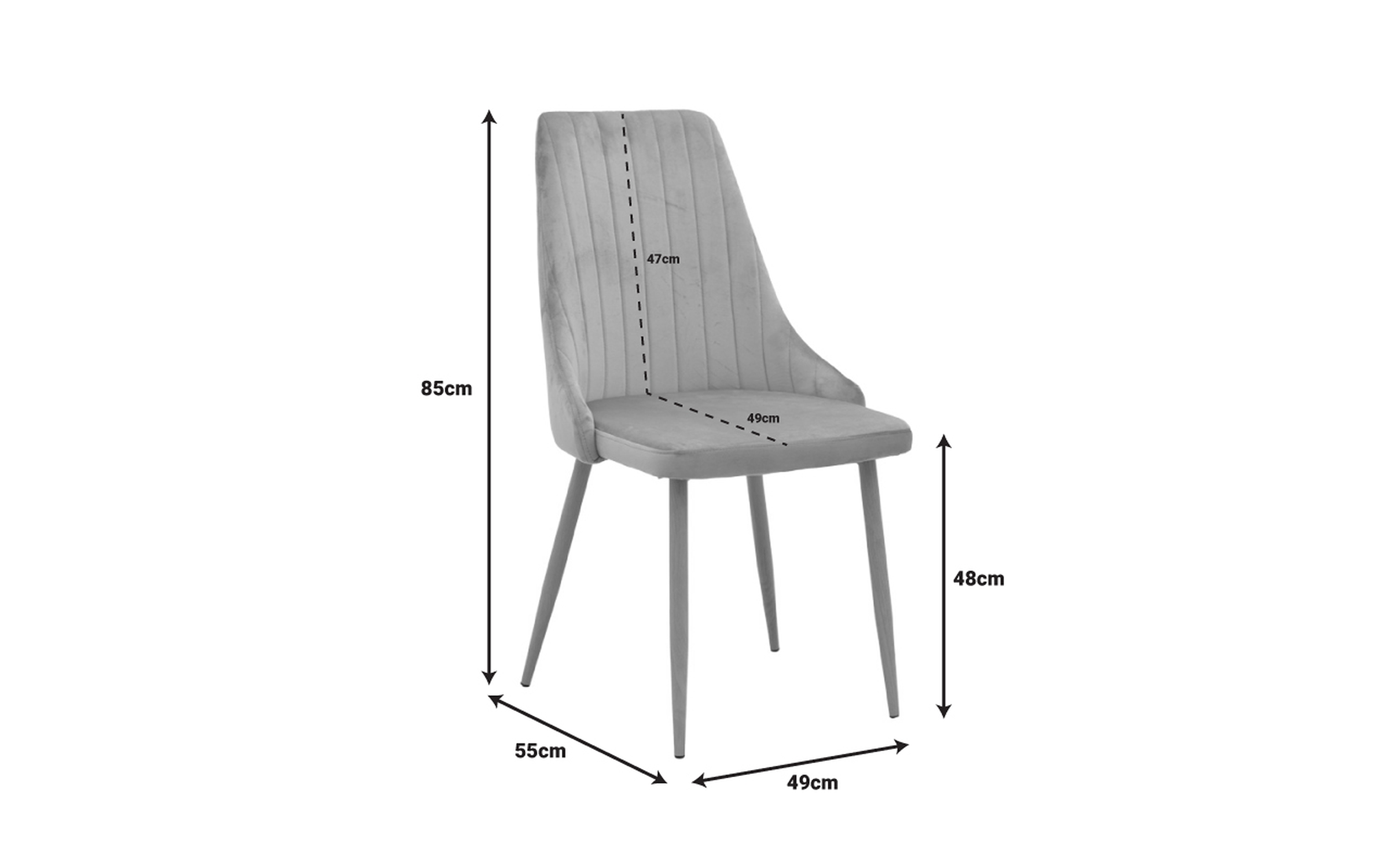 Dining chair Azory, grey + natural  2