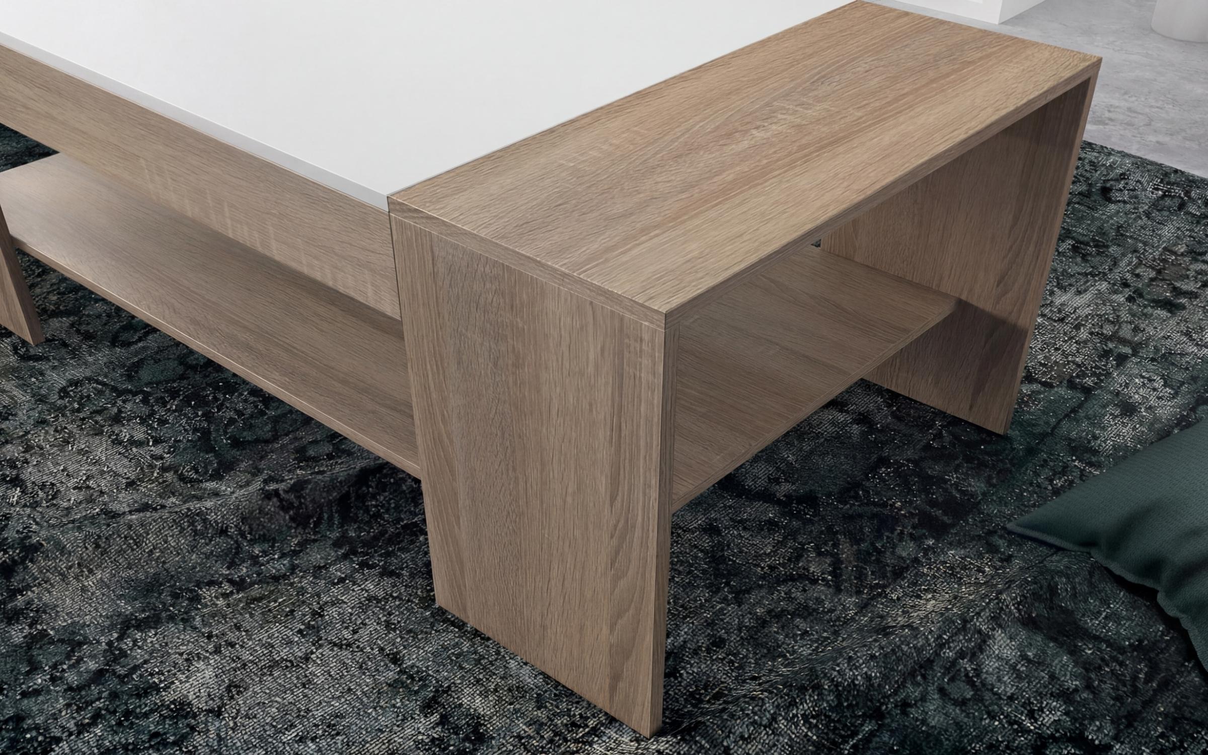 Coffee table Sima, Sonoma oak + white  3
