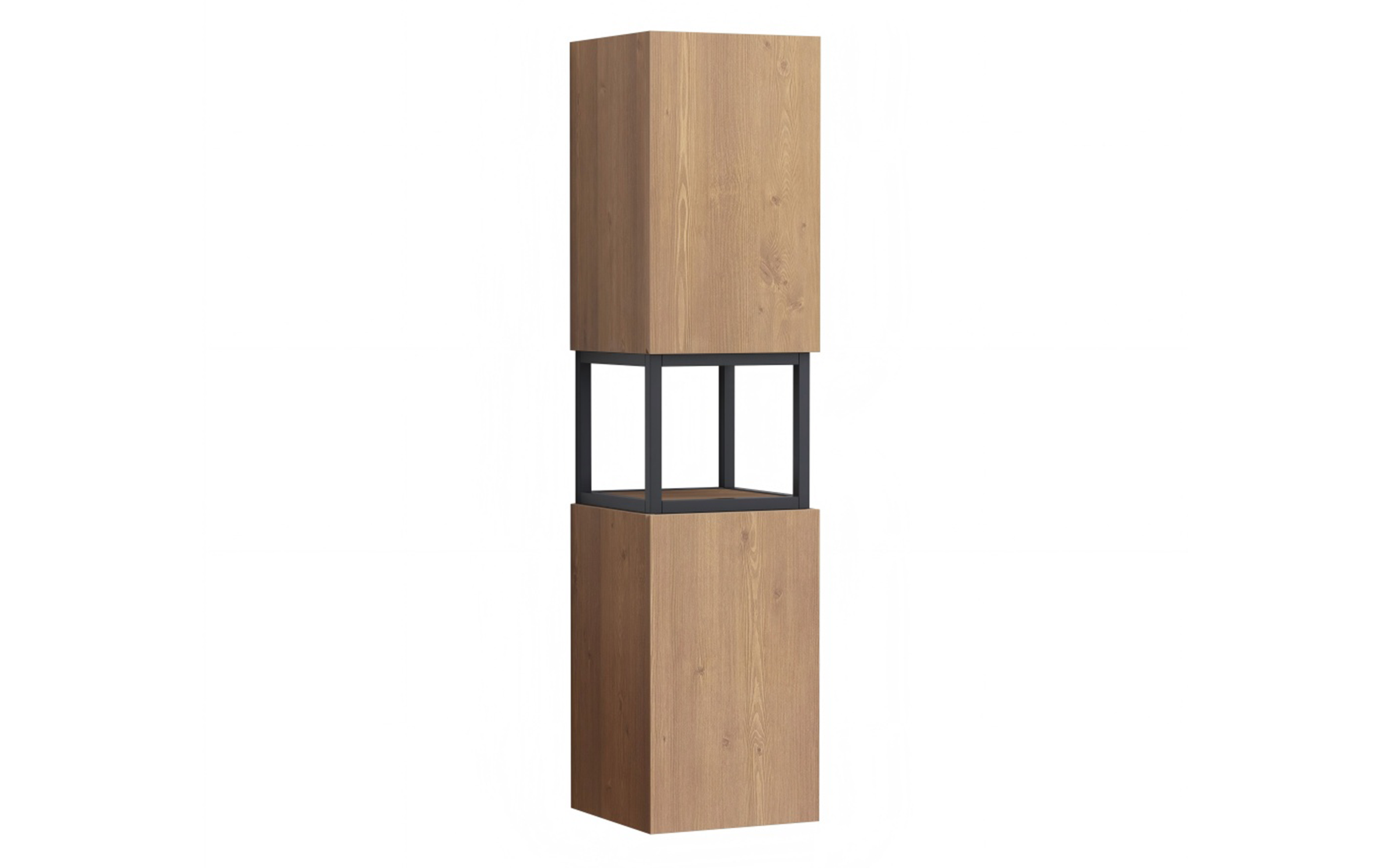 PVC bathroom column ICP3030125-039 Simon, black matt + natural  1