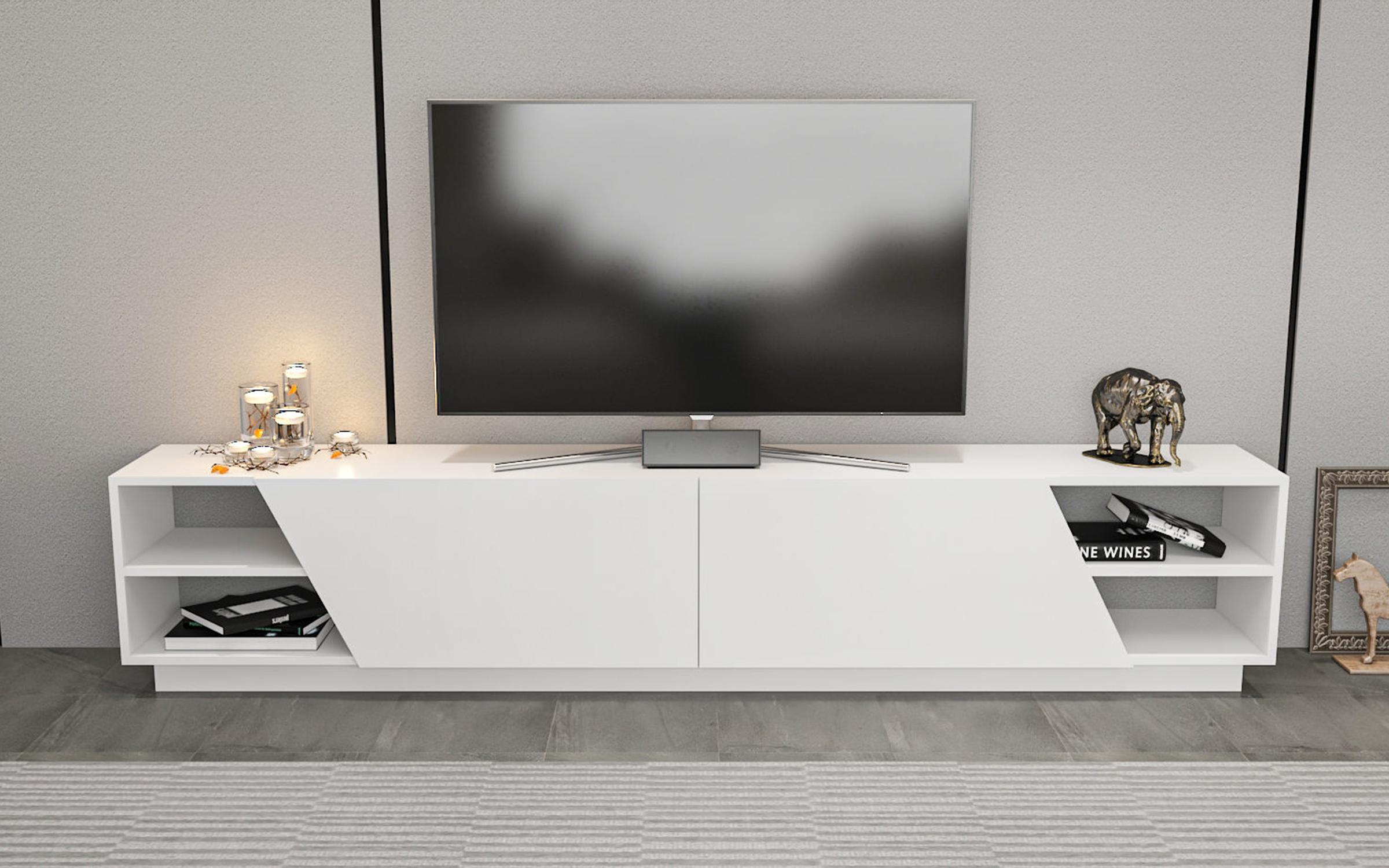 TV cabinet Rodos, white  4