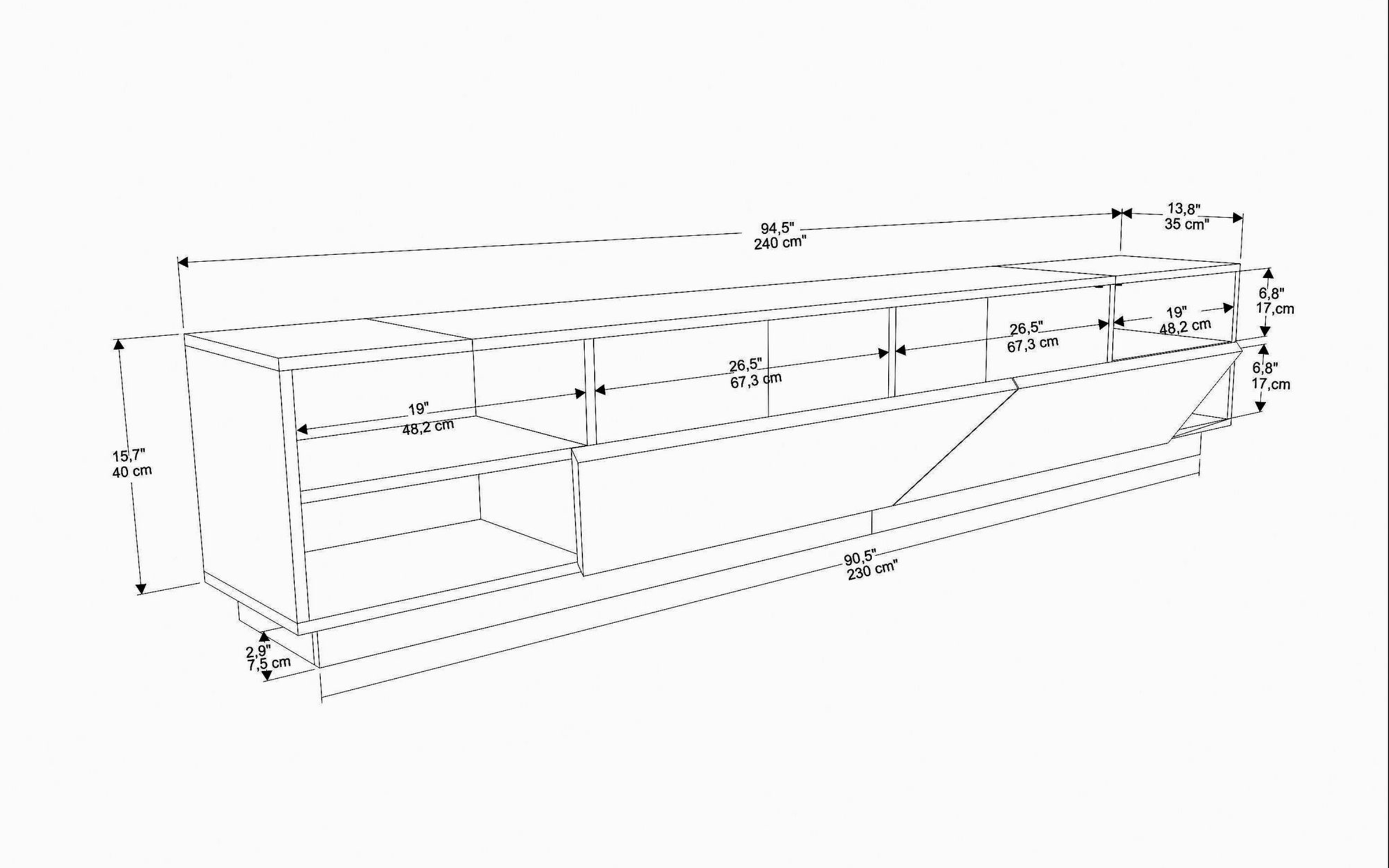 TV cabinet Rodos, white  2