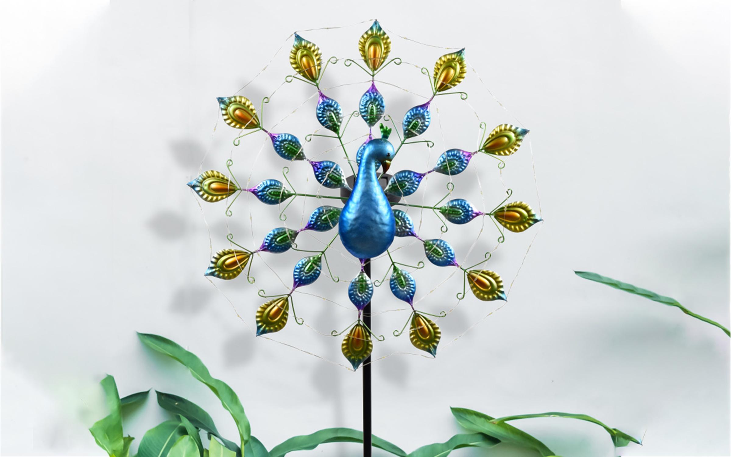 Solar garden lamp Peacock, multicolored  7