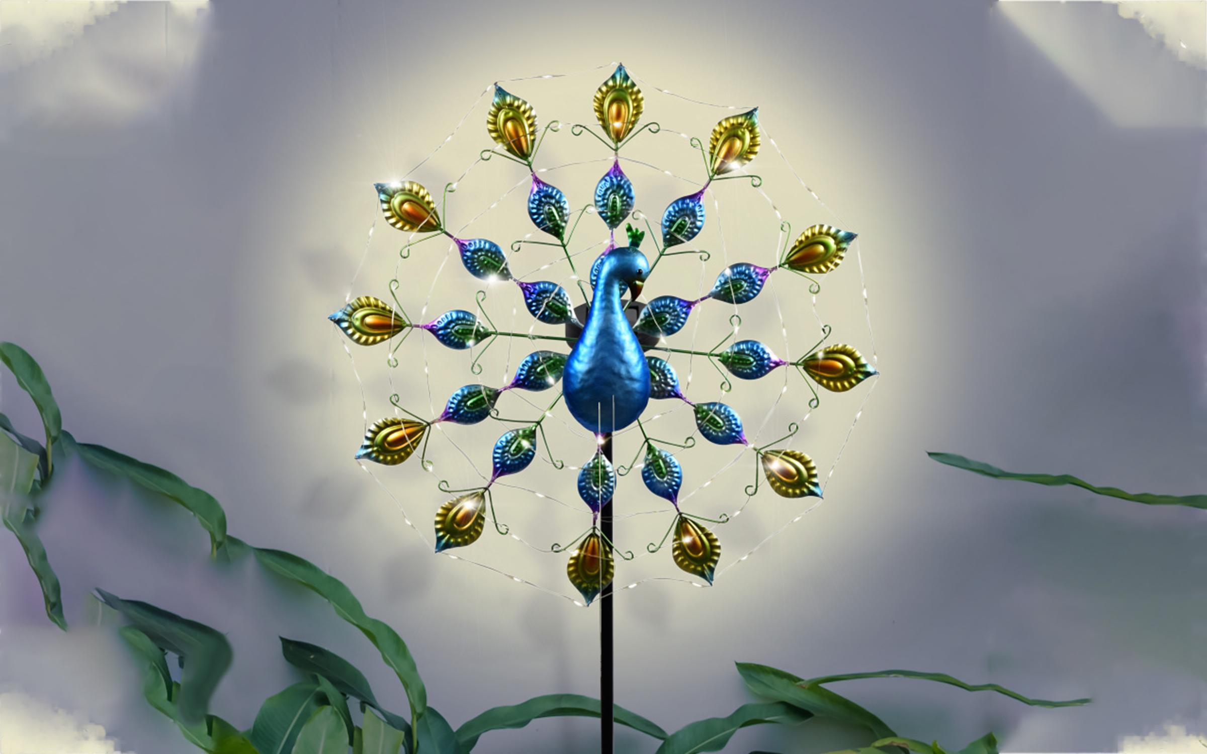 Solar garden lamp Peacock, multicolored  6