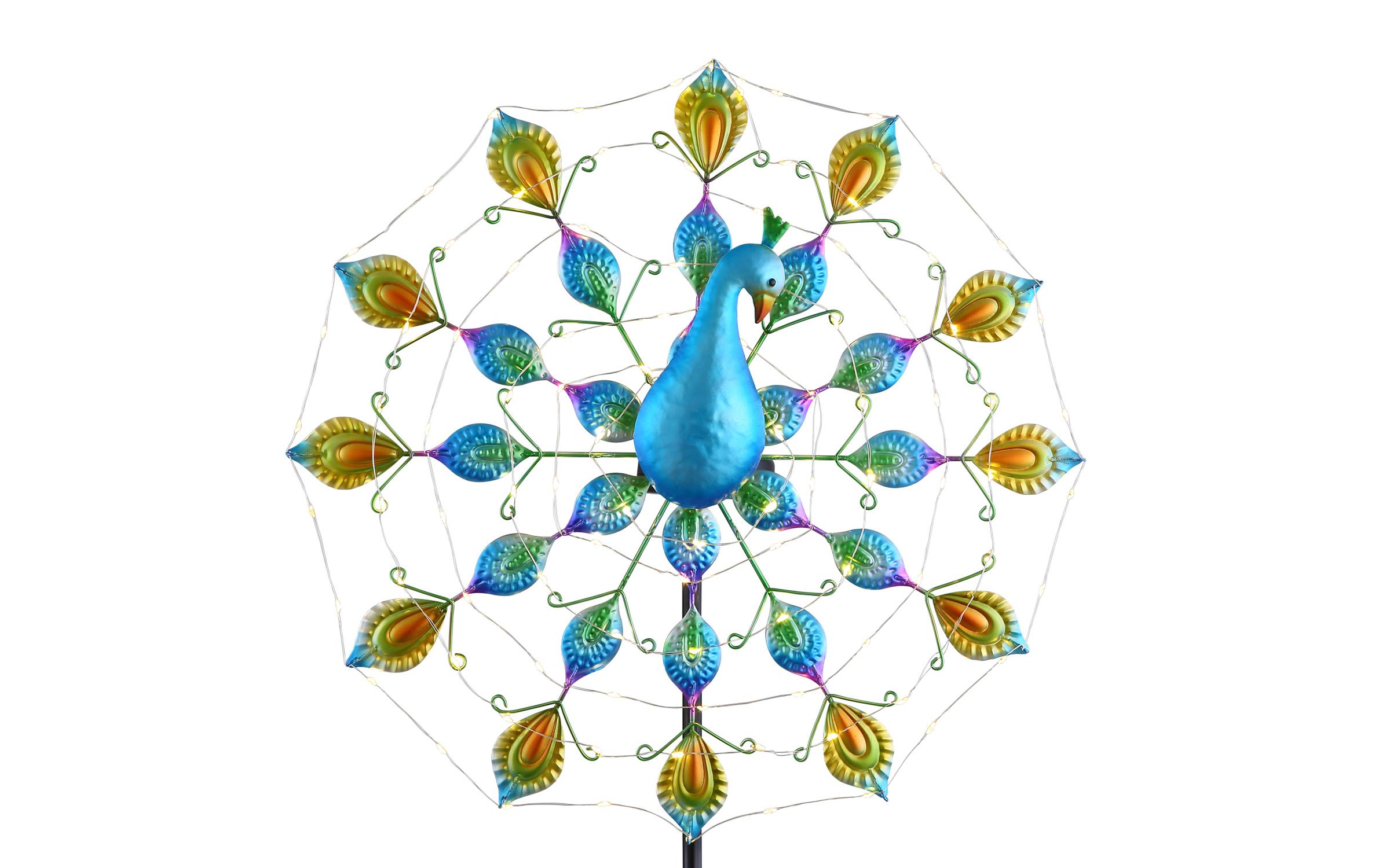 Solar garden lamp Peacock, multicolored  3