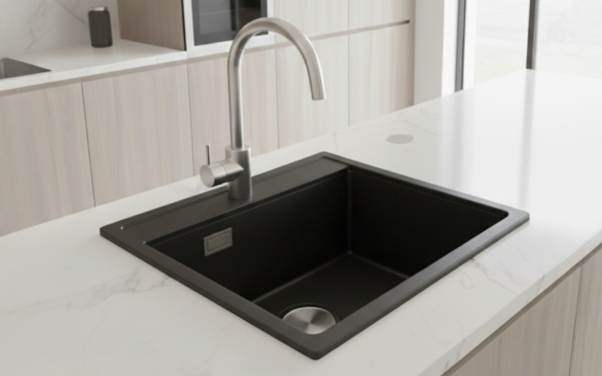 Granite sink Deluxe, black  4