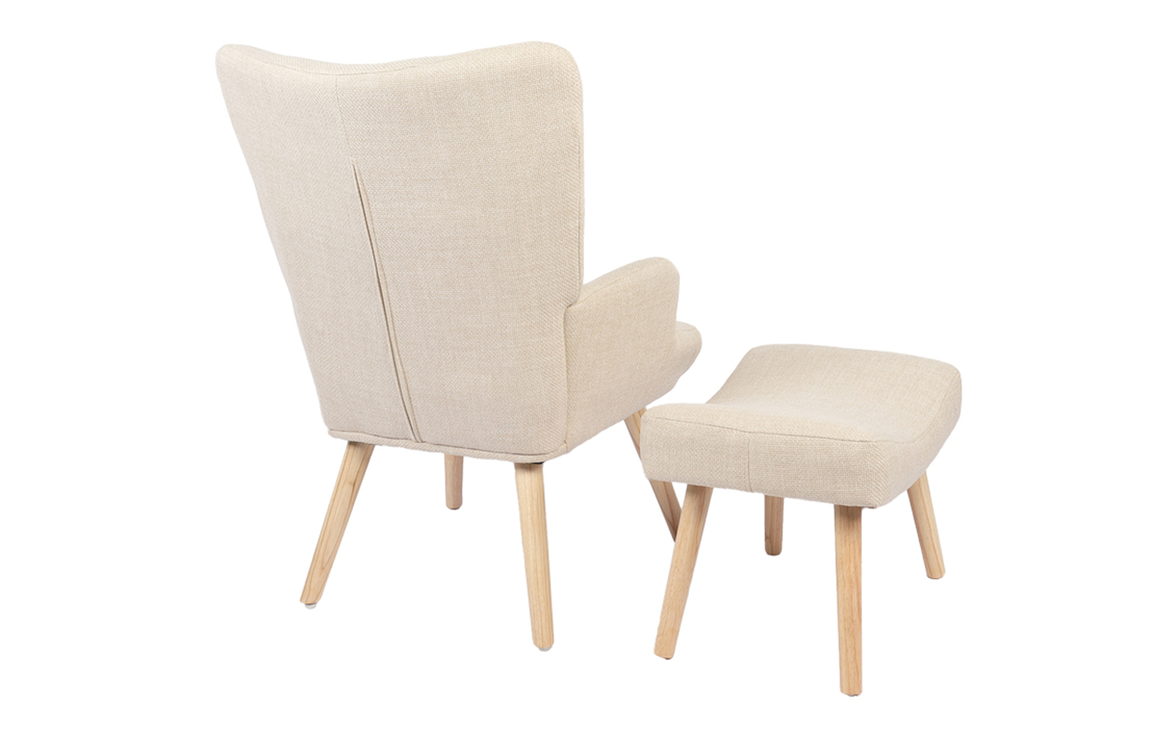 Armchair + ottoman Gerlina, cream + natural  5