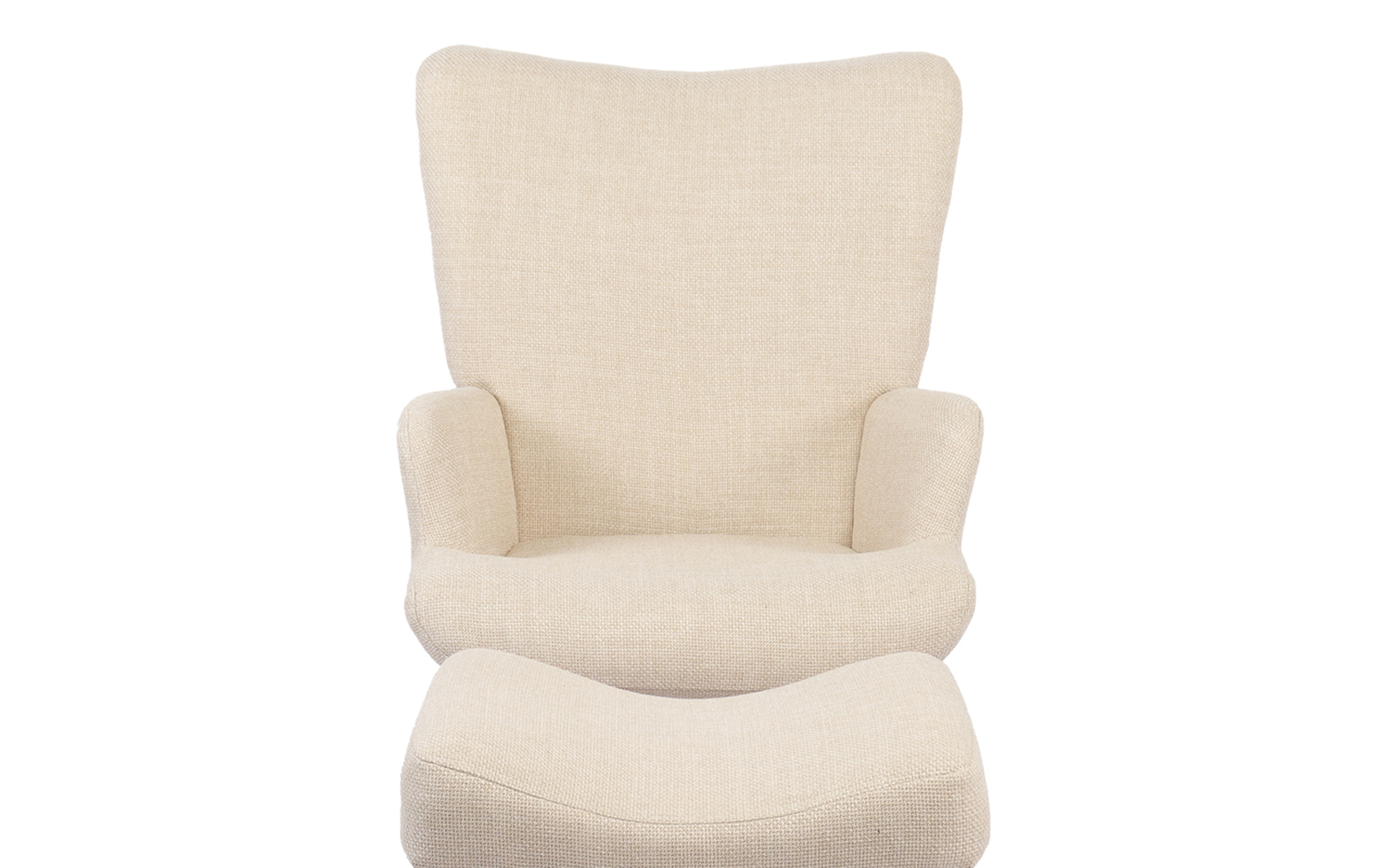Armchair + ottoman Gerlina, cream + natural  6