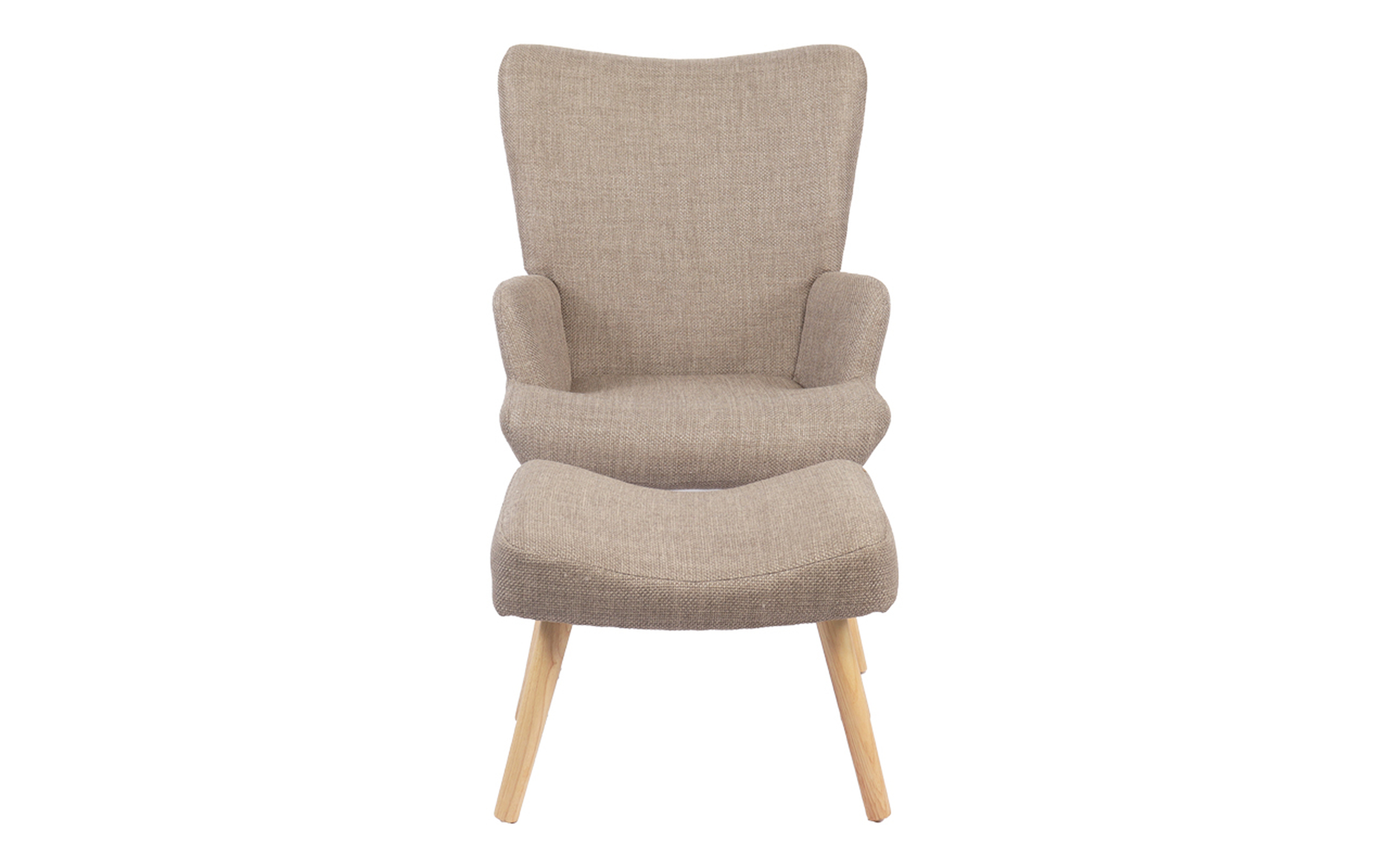 Armchair + ottoman Gerlina, beige-grey + natural  3
