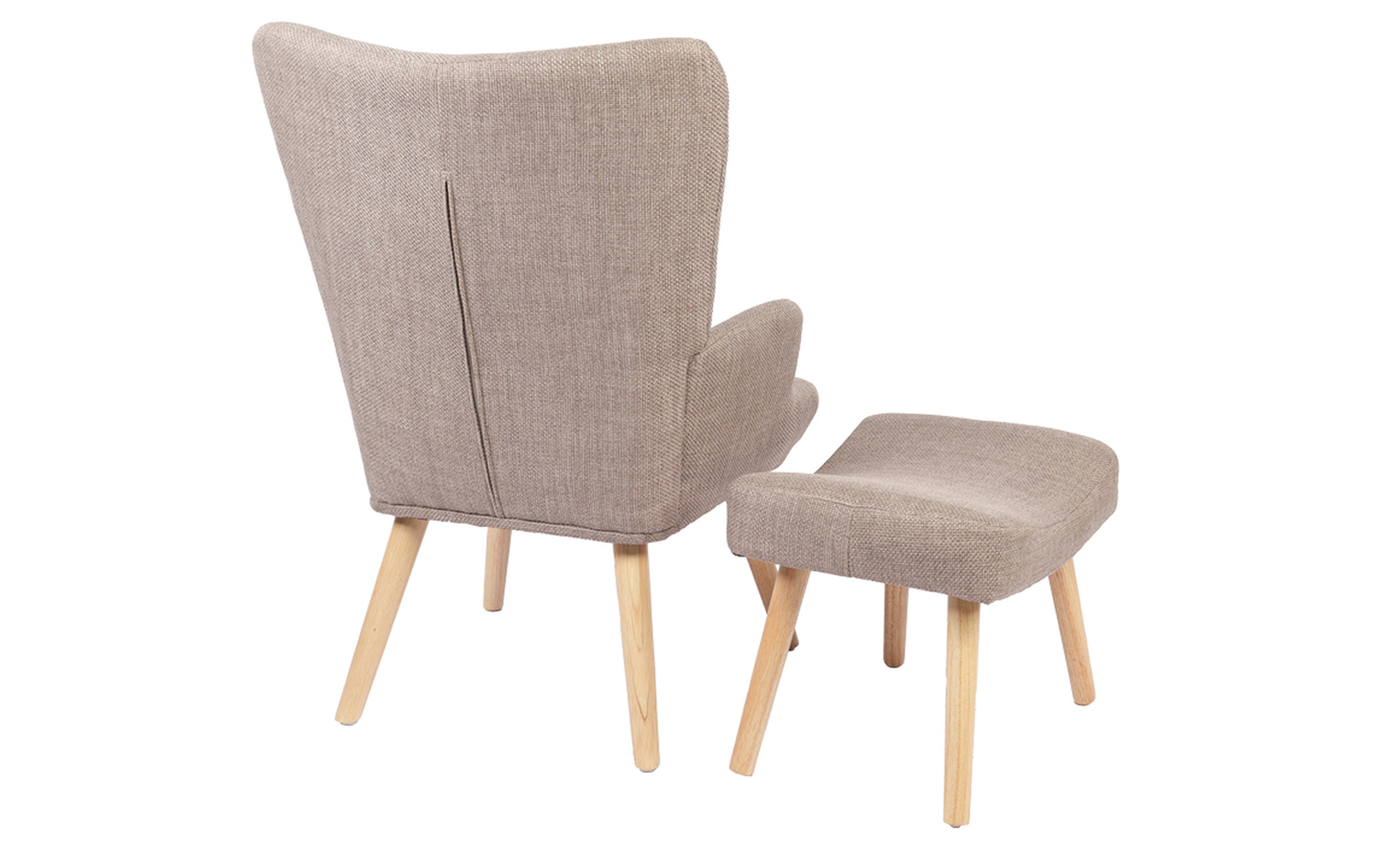 Armchair + ottoman Gerlina, beige-grey + natural  5