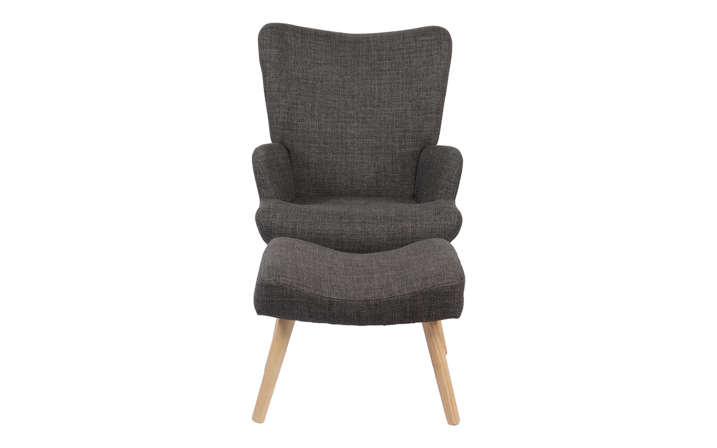 Armchair + ottoman Gerlina, dark grey + natural  3